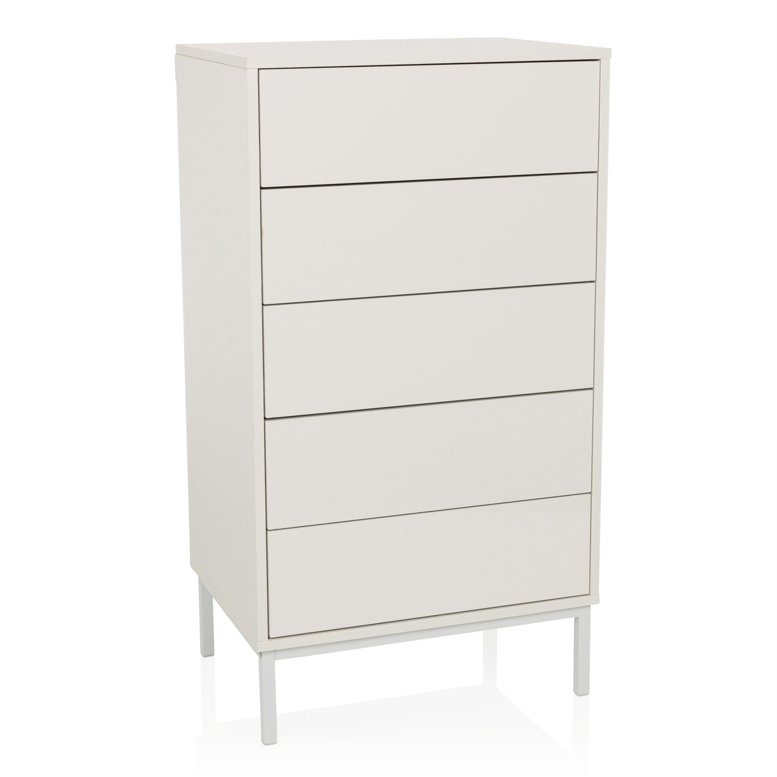 hjh LIVING Kommode BJORDAL Sideboard H/B/T: 100.0 x 55.0 x 40.0 cm, Highboard mit Schubladen Push-To-Open, Schubladenkommode, Metallbeine