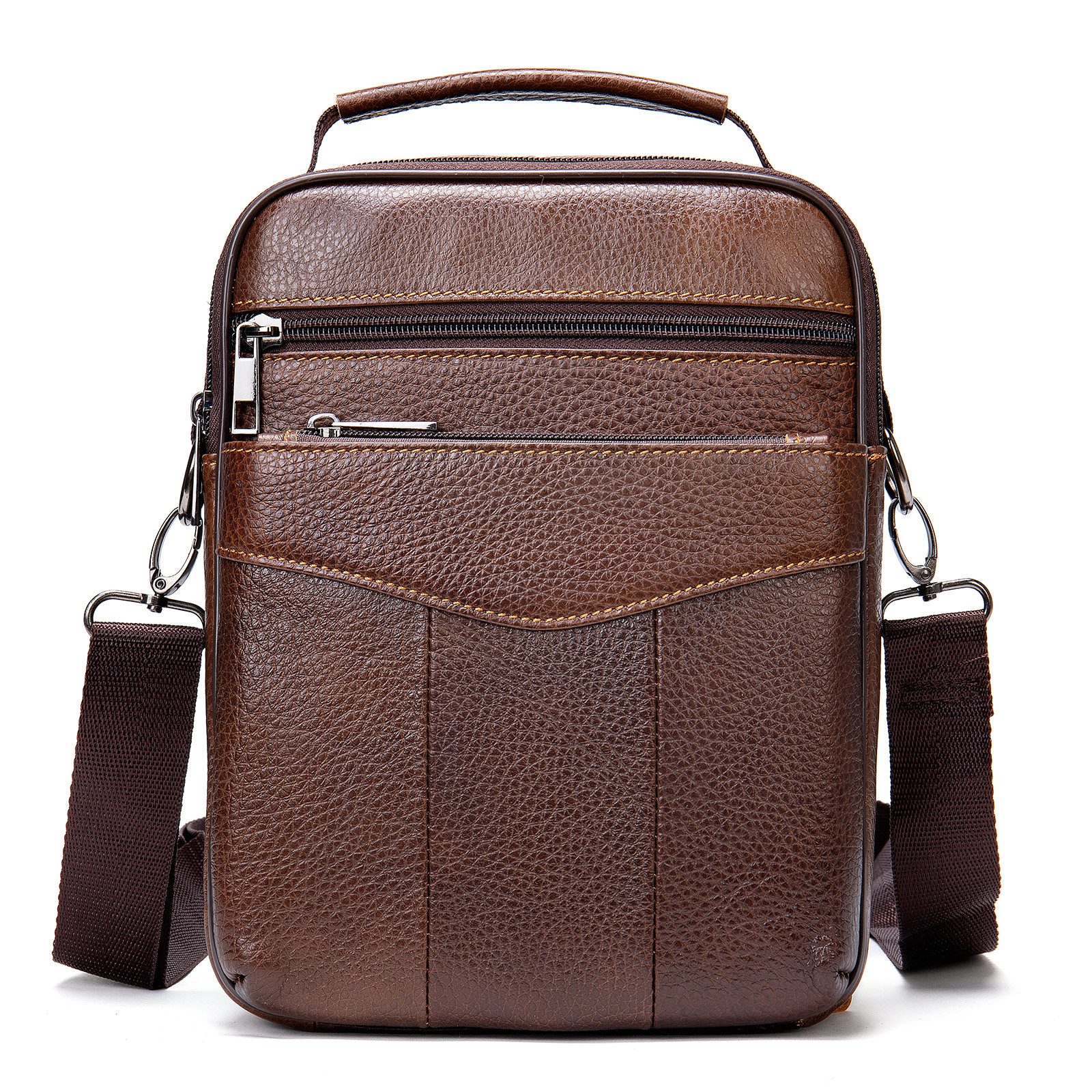 YUBRO-STUDIO Umhängetasche Herren Leder Schultertasche Crossbody günstig online kaufen