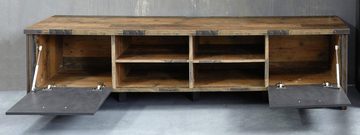 Lowboard TV-Lowboard PRIME, B 207 cm, Old Wood Dekor, 2 Klappen, 4 offene Fächer