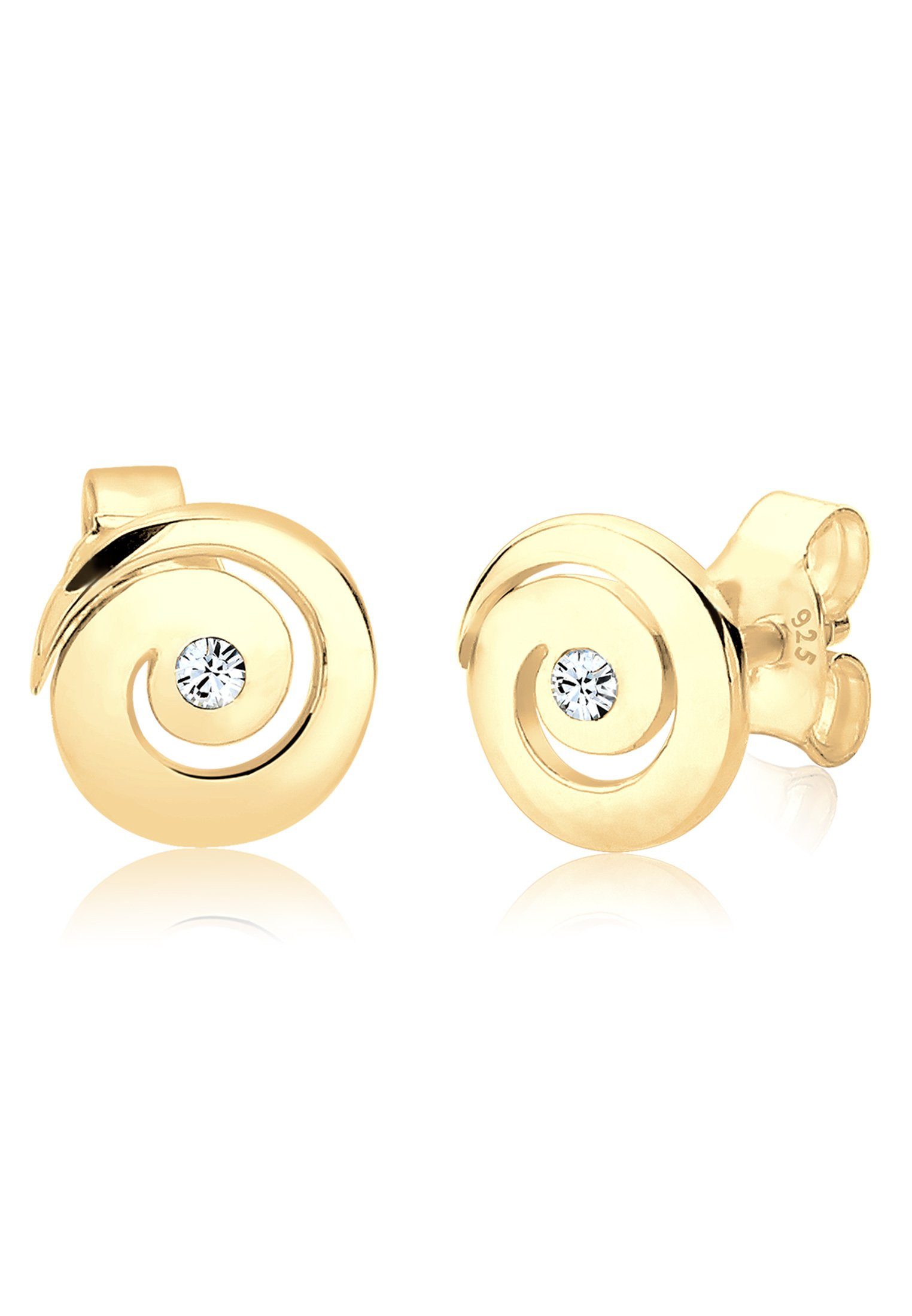 Elli Paar Ohrstecker Spirale Rund Schmuck Geschenk mit Kristallen von Swaro günstig online kaufen