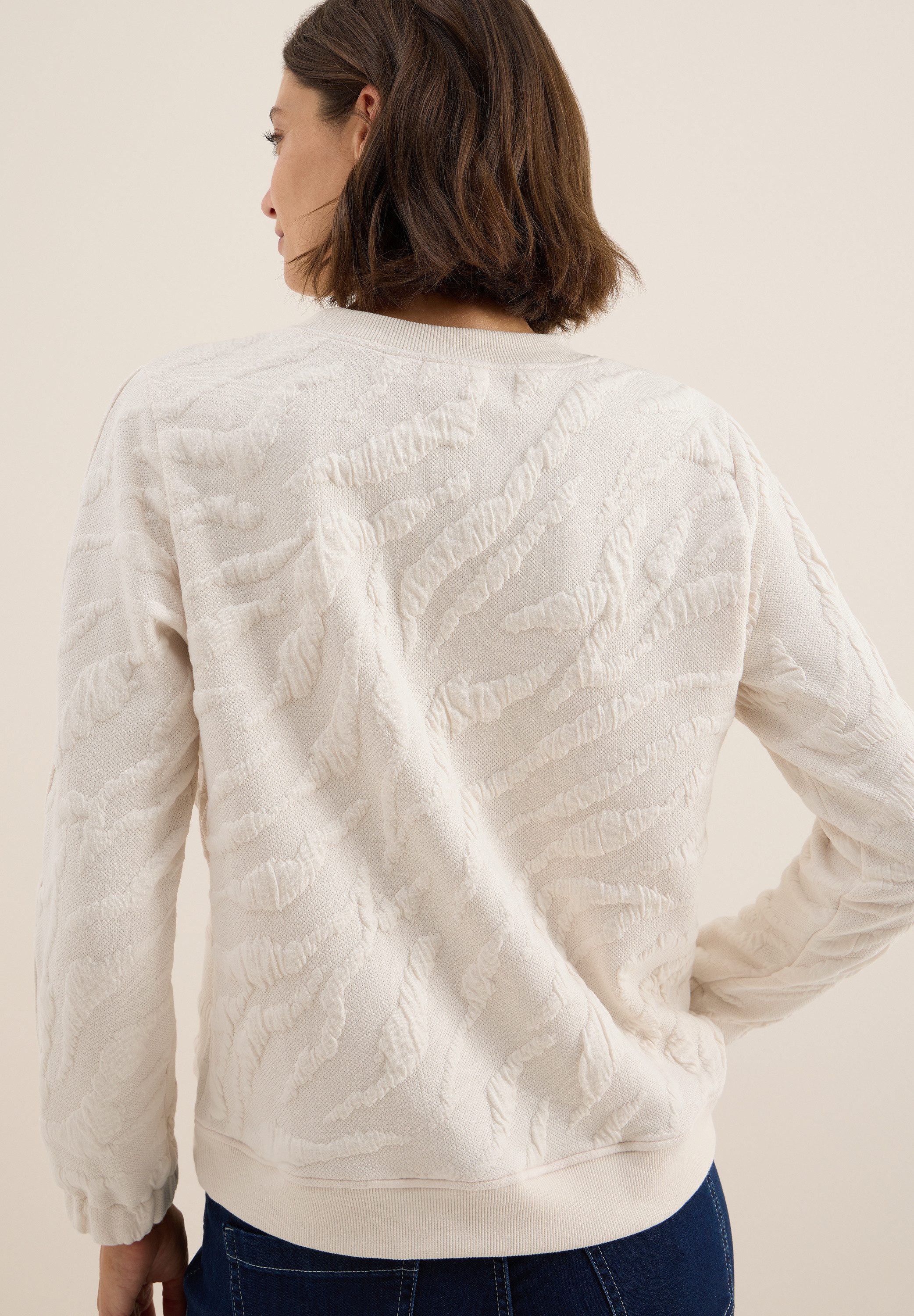 CECIL Sweatshirt mit Zebra Strukturmuster