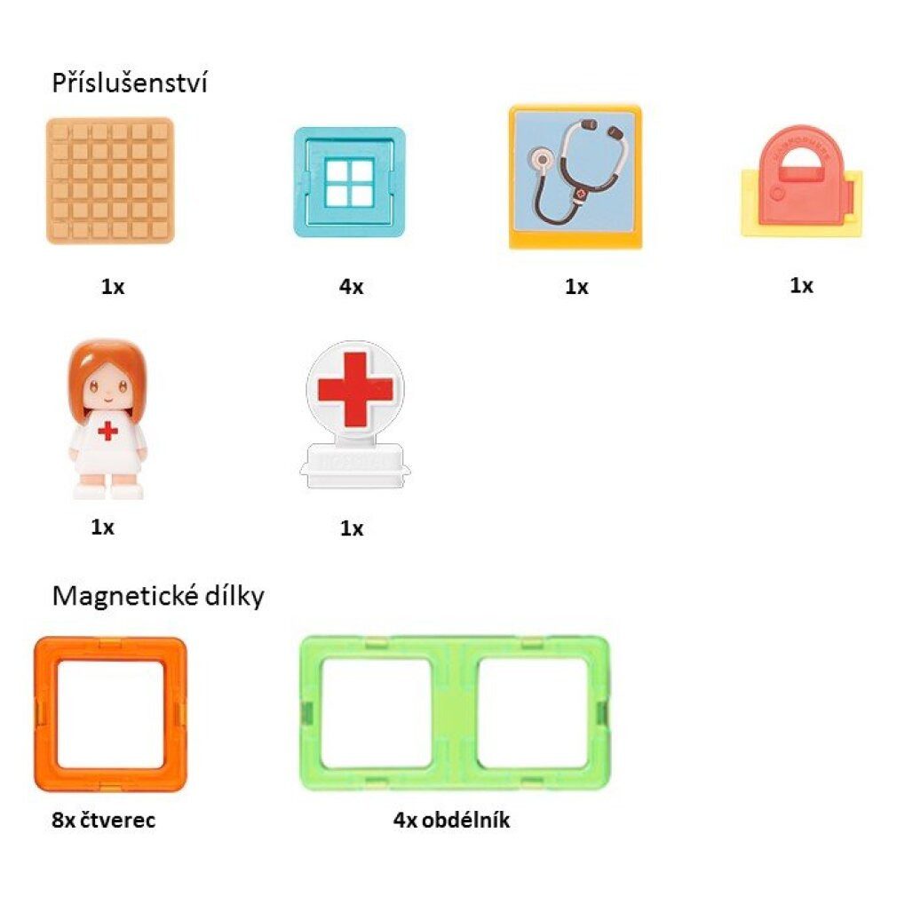 MAGFORMERS Town Hospital 22 Stück Konstruktions-Spielset, (Packung)