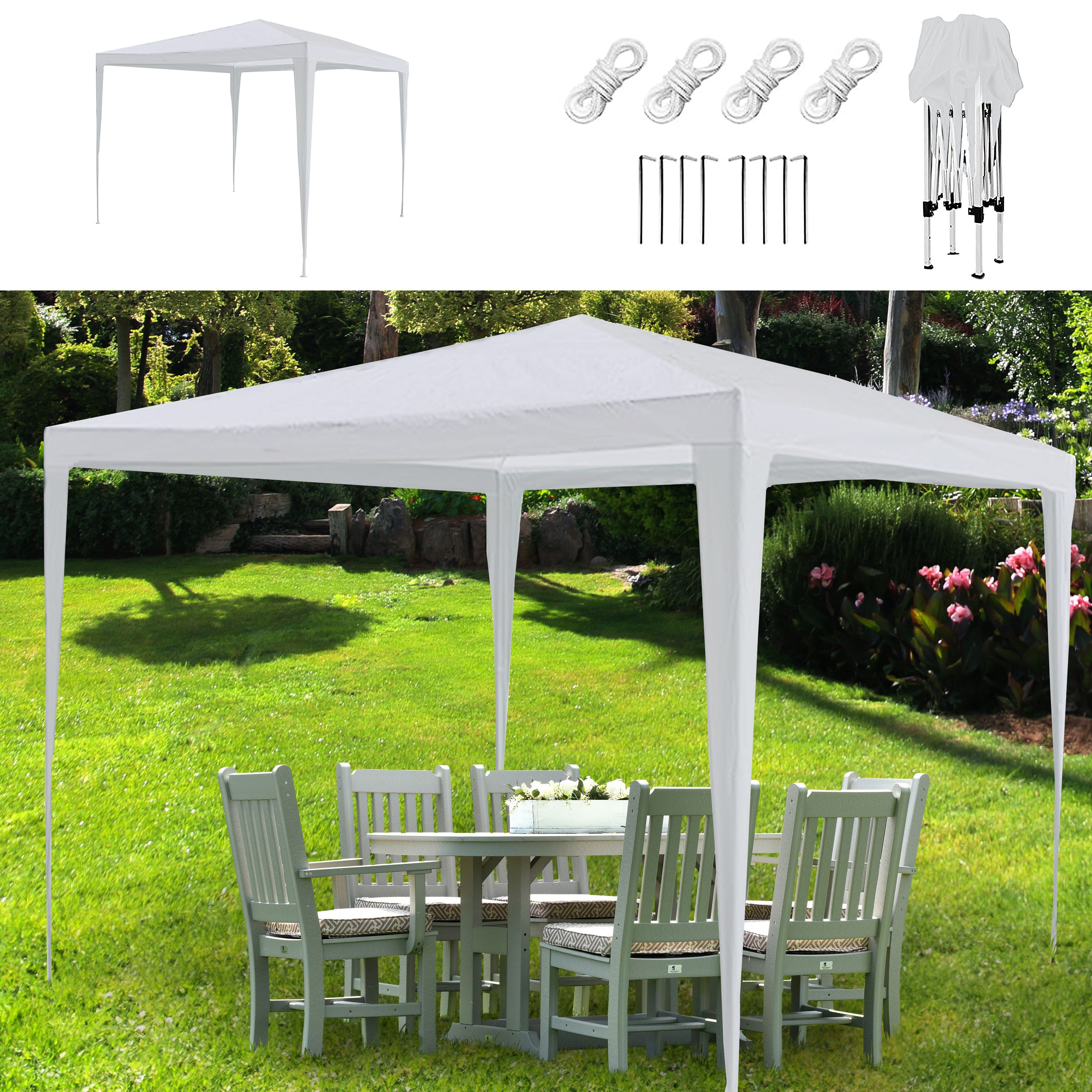 CEPEWA Partyzelt Pavillon Partyzelt 3x2,6x3m weiß günstig online kaufen