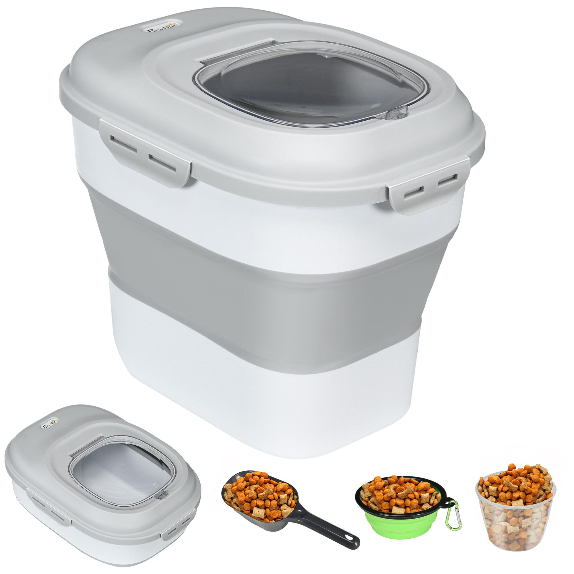 Futterbehälter mit Messbecher, Schüssel, mit Rollen