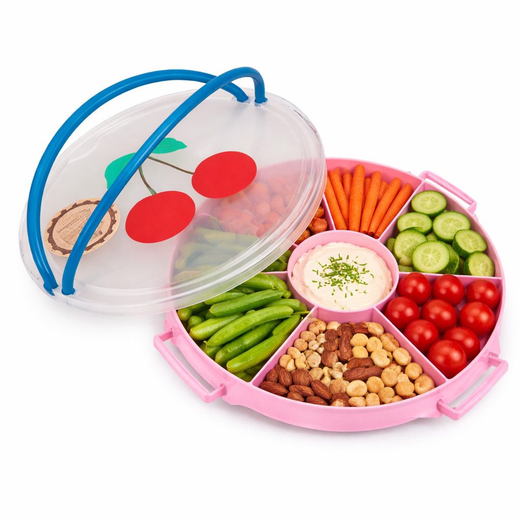 rice Lunchbox Rice Serviertablett mit Deckel - Rosa Kirsche, Kunststoff, (1-tlg)