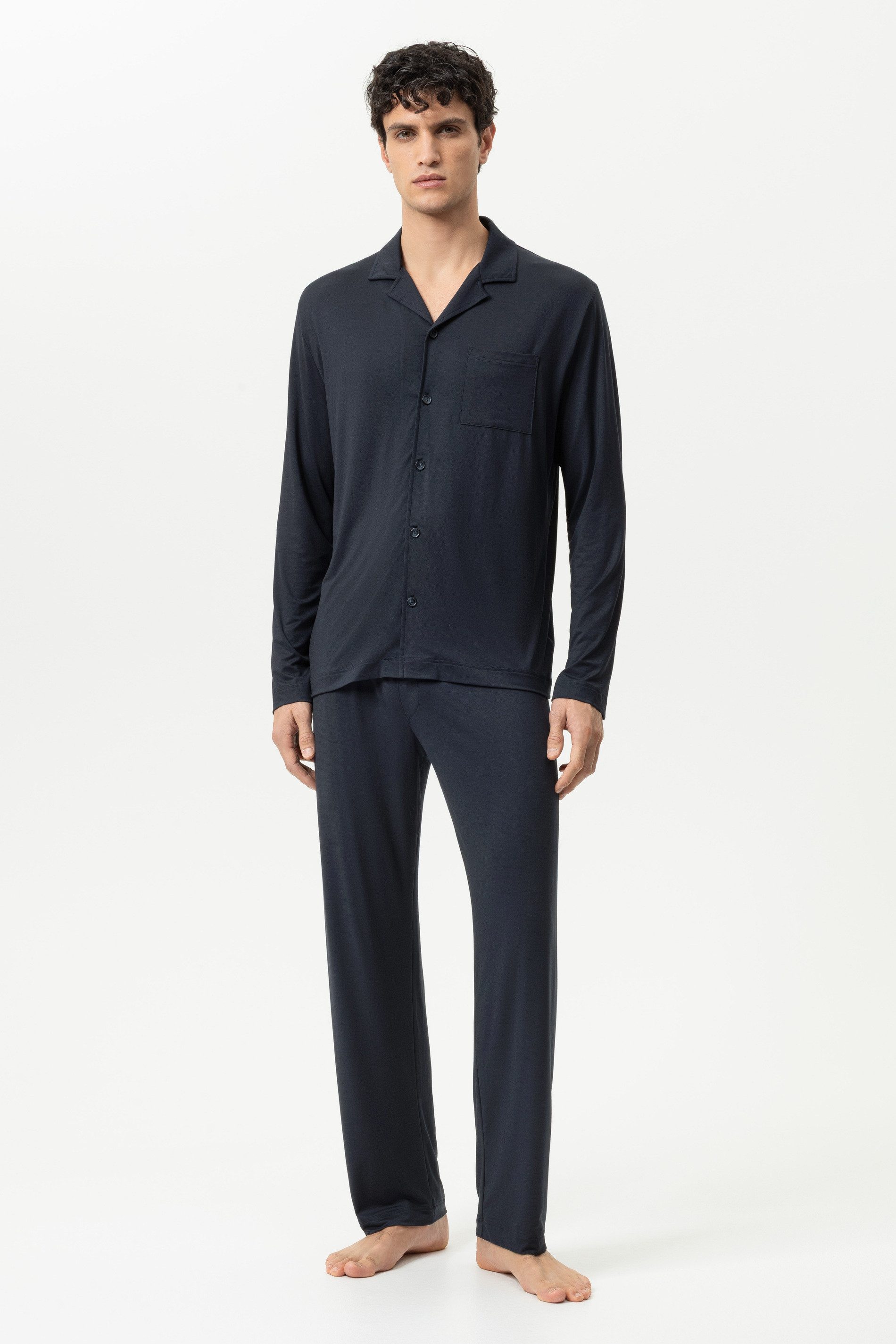 Schlafanzug Mey Anzug lang Serie Iconic Nightshift Uni Pyjama