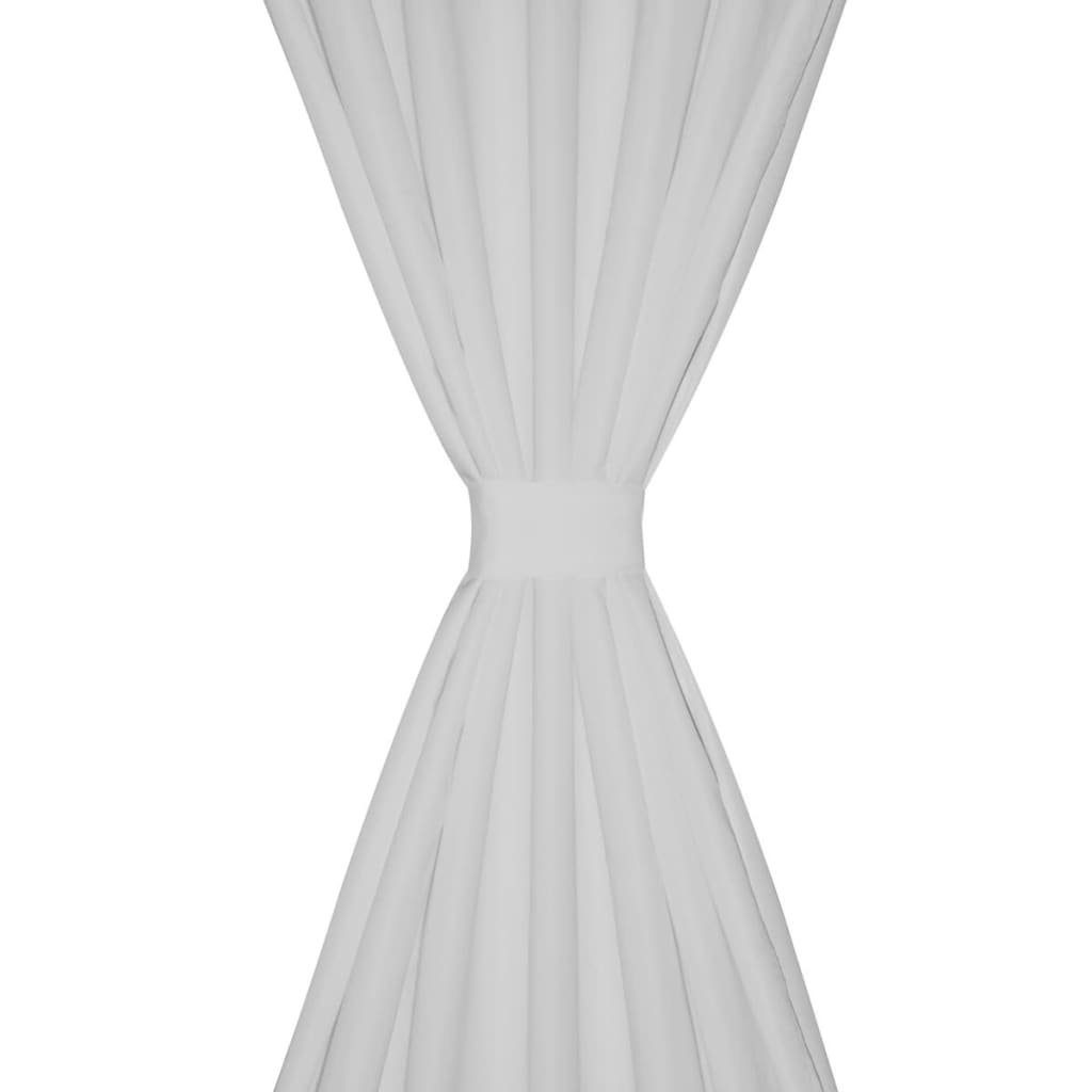 2-teilig vidaXL, 140 Schlaufen Gardine Vorhänge aus x Gardienen 175 cm Weiß, Gardinen Satin