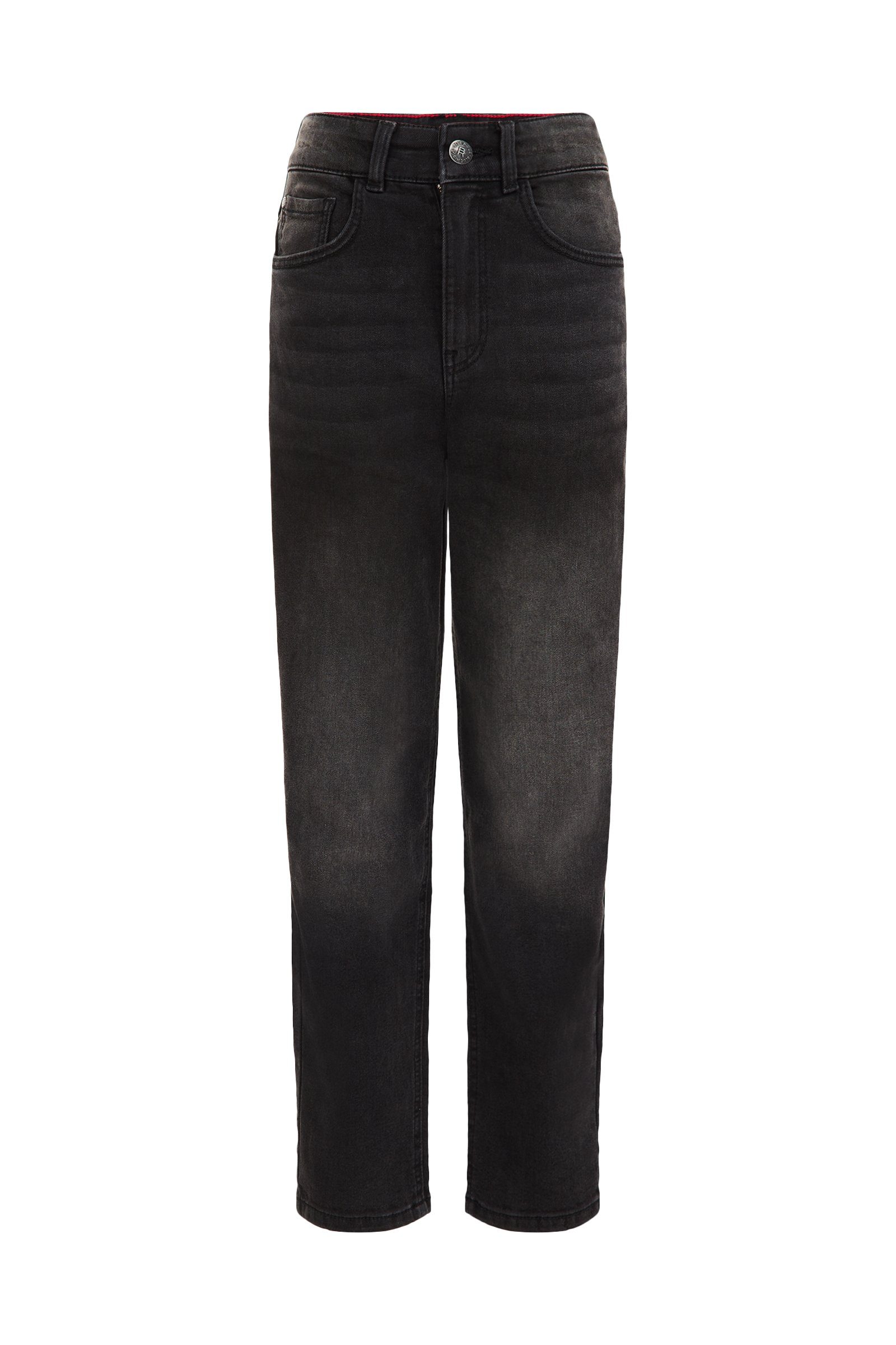 Fashion WE (1-tlg) Schwarz Mom-Jeans