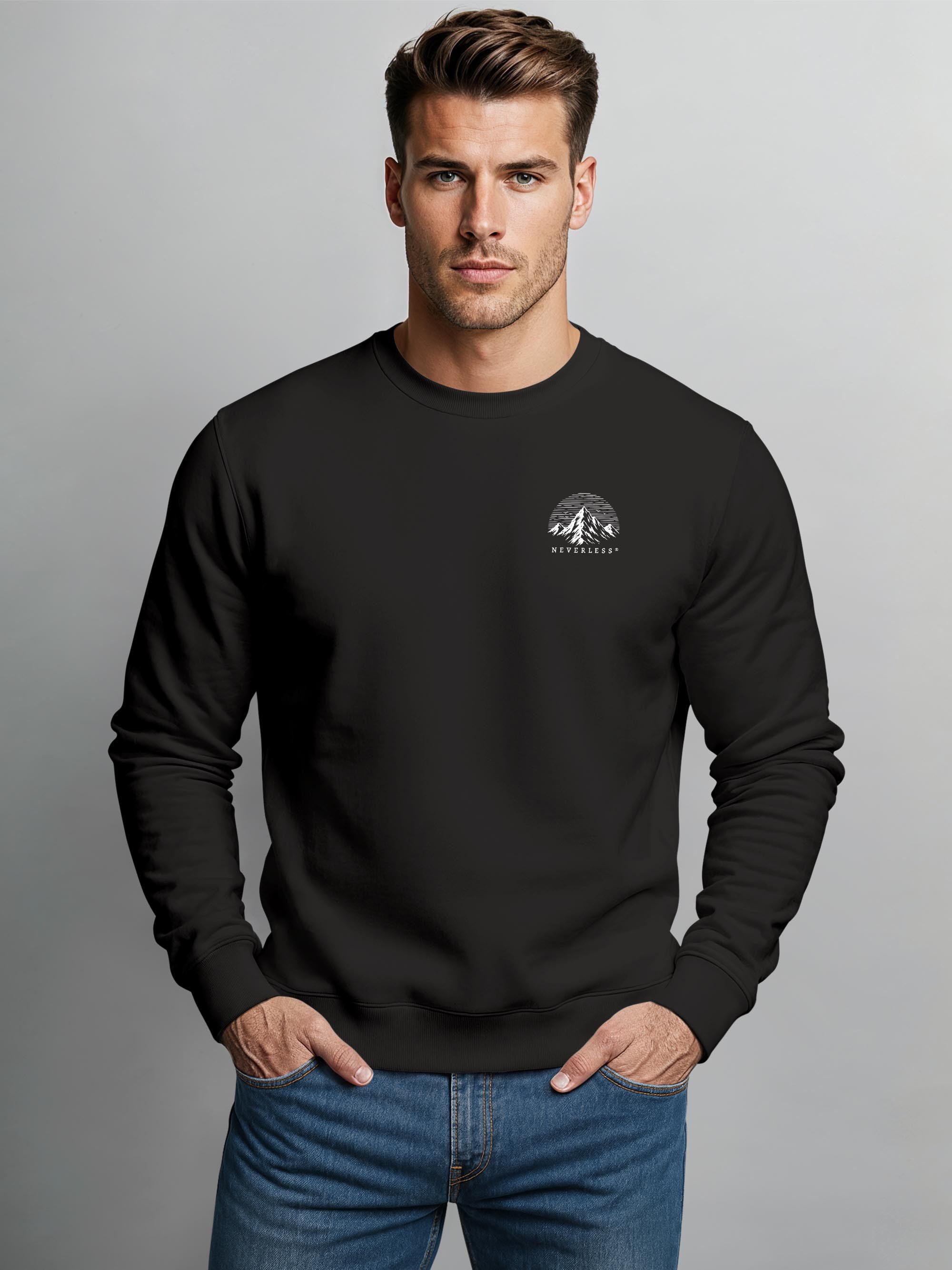 Neverless Sweatshirt Herren Sweatshirt mit Rückenprint - Into the Unknown - Regular Fit – Bild 3 von 5