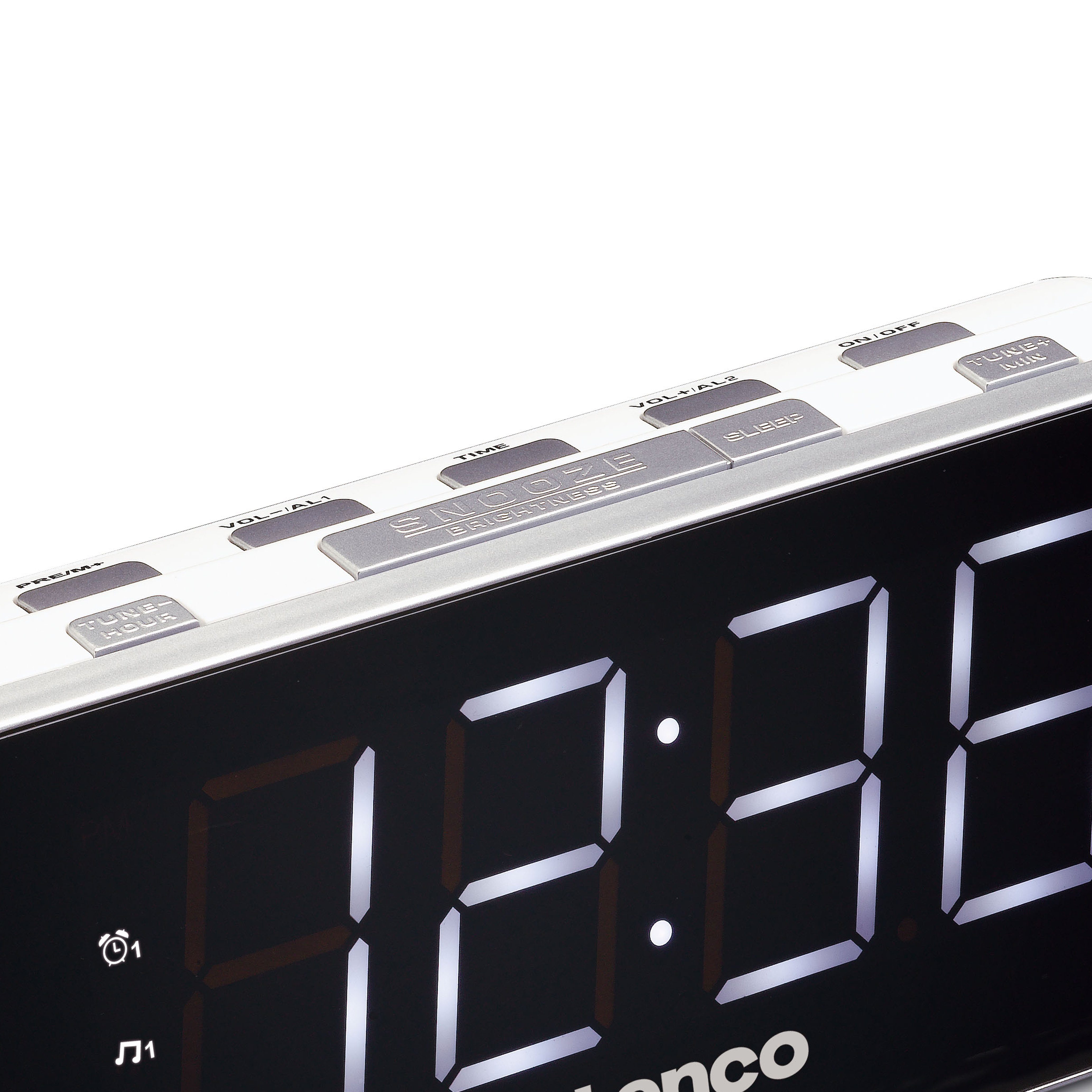 Lenco Radiowecker CR-18 White Radiowecker mit 1,8 Zoll LED-Bildschirm & Batterie-Backup
