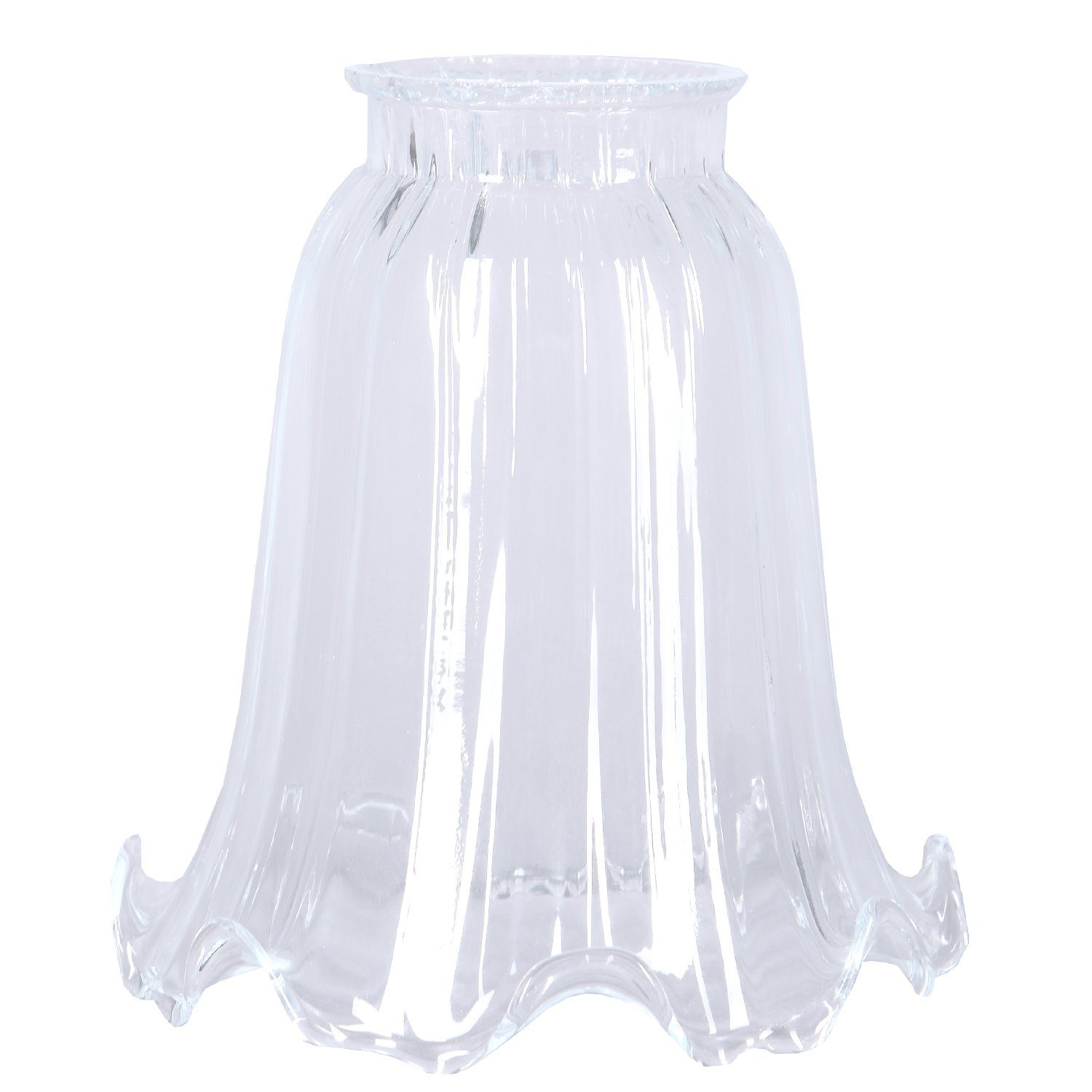 Lampenschirm Pendelglasschirm Ø 123mm Lampenglas Rillenglas klar