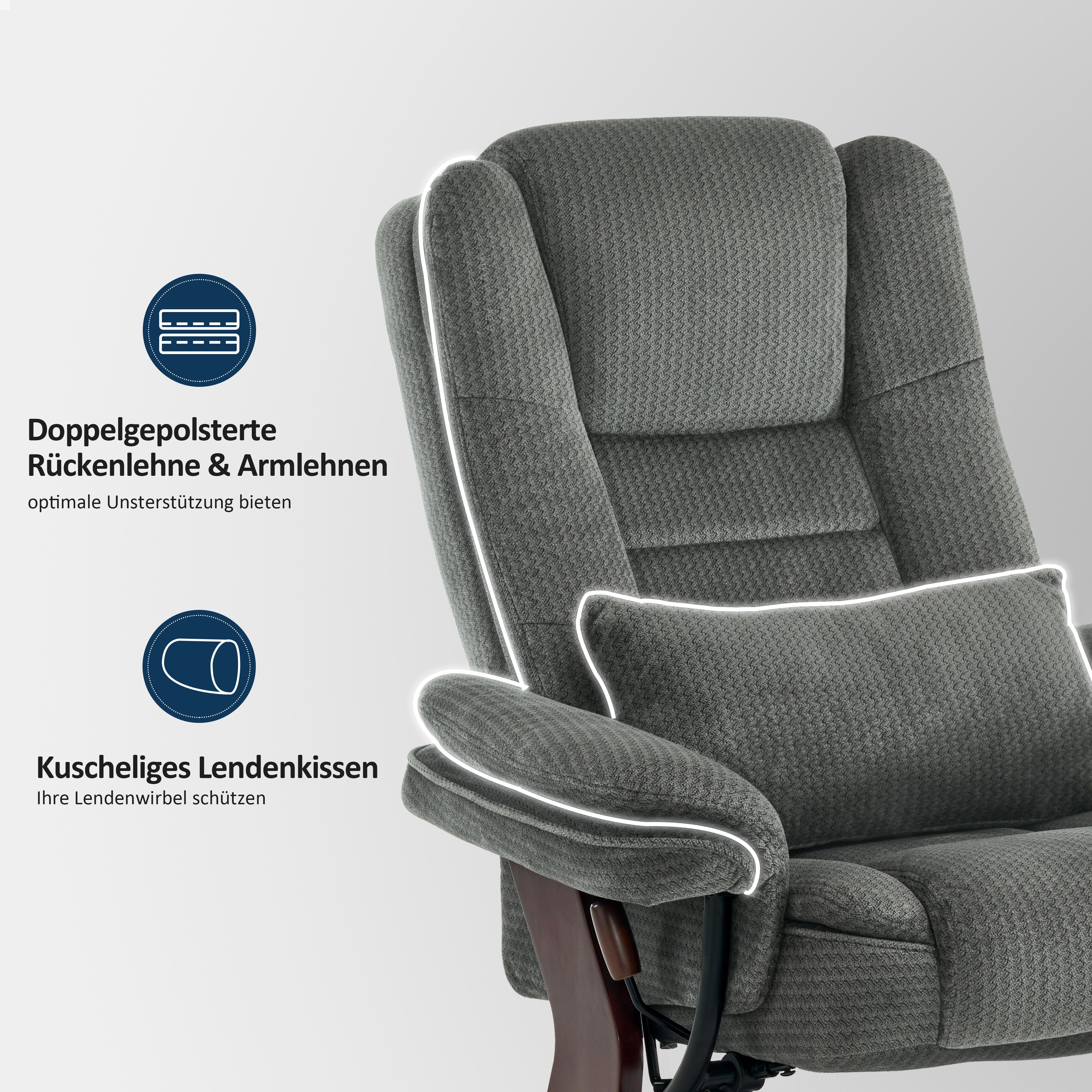 MCombo Relaxsessel 360°Drehbarer Fernsehsessel mit Hocker TV-Sessel 9099 (Relaxsessel mit Hocker), mit Relaxfunktion – Bild 4 von 5