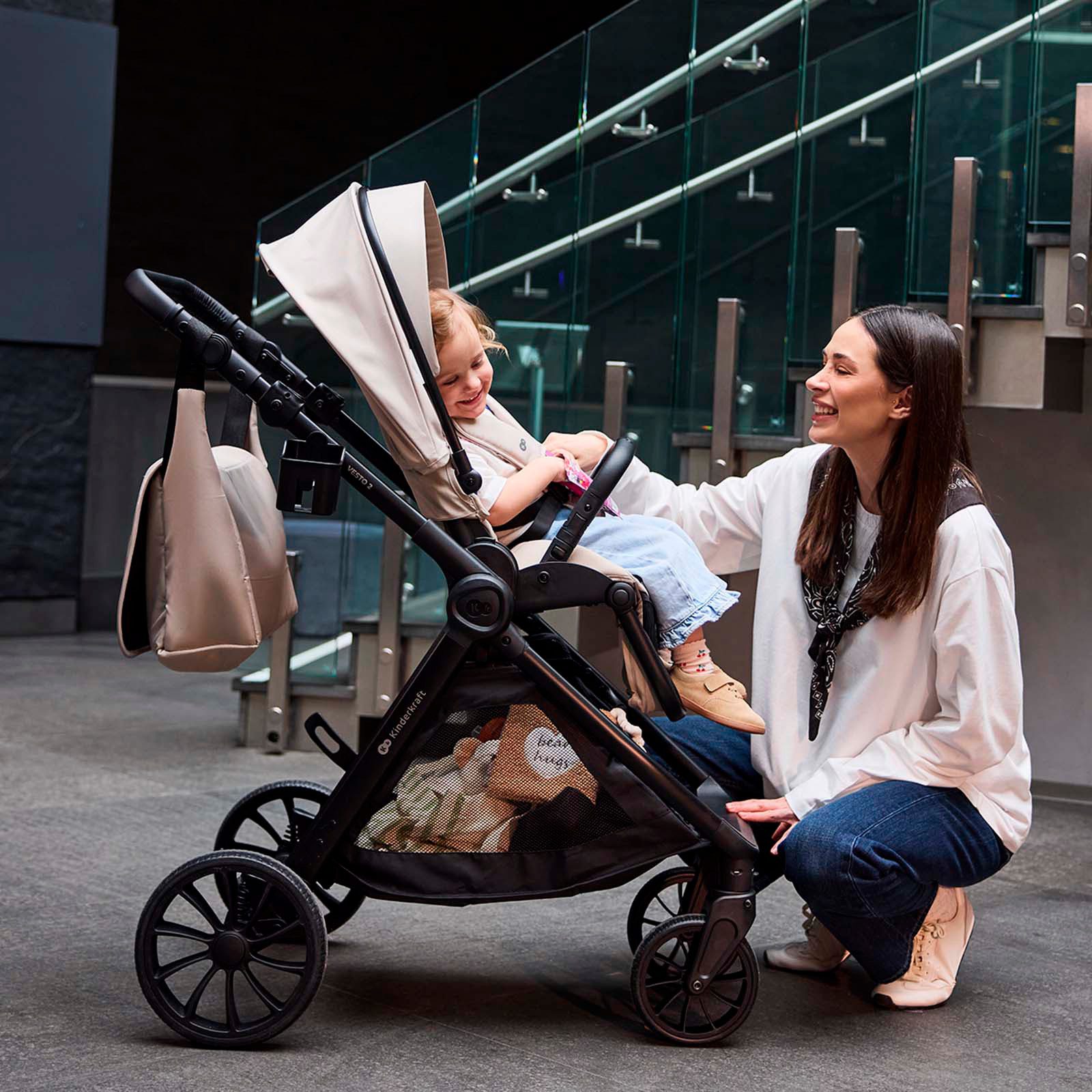 Kinderkraft Kombi-Kinderwagen VESTO 2 - 2in1, (Set, 10-tlg)