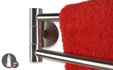 SOSmart24 Handtuchhalter SOSmart24 JUST SILVER Handtuchhalter ohne Bohren aus Edelstahl 50 cm 2 armig - Badehandtuchhalter, Handtuchhalter, Silber, Handtuchstange