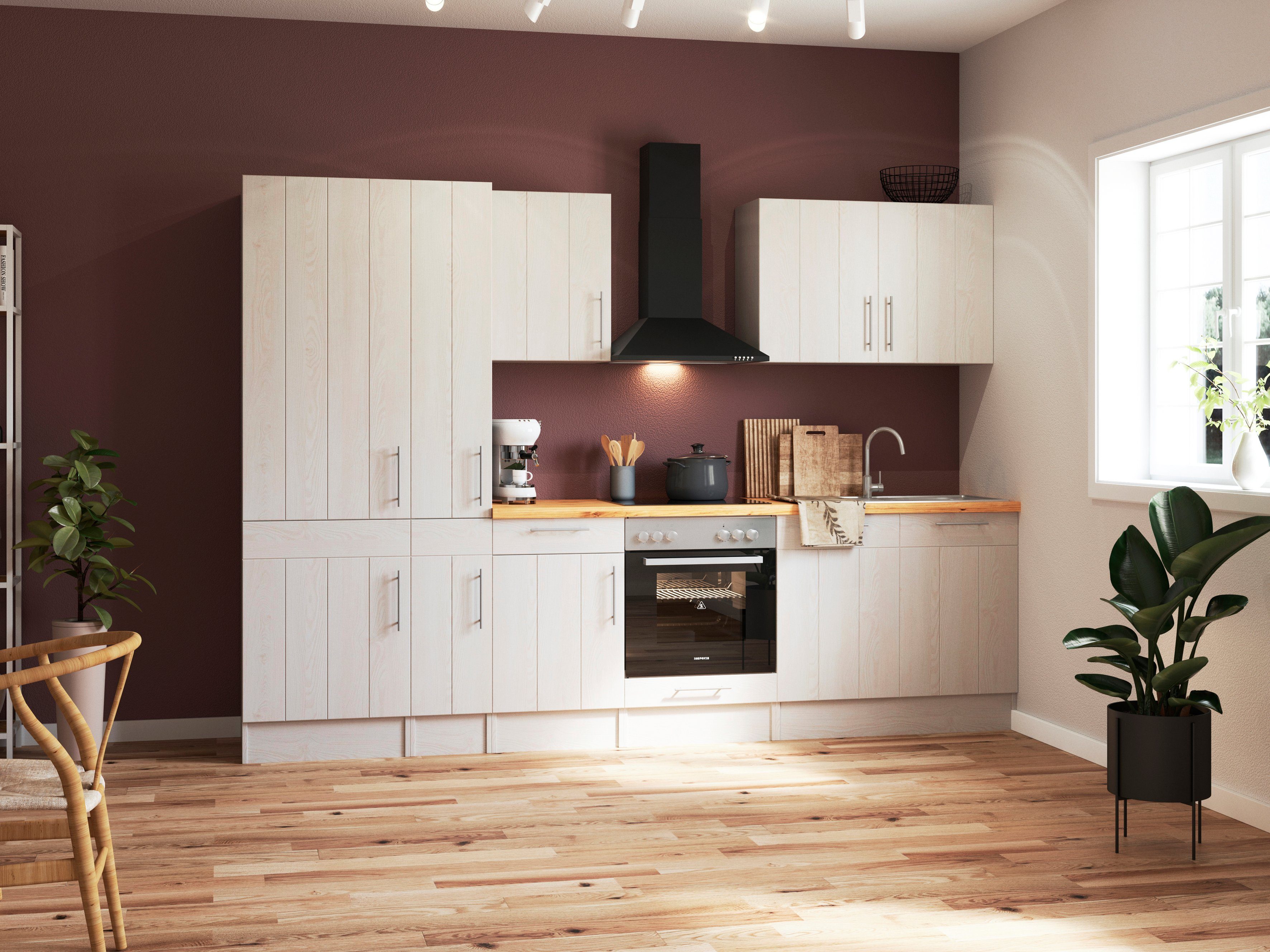 RESPEKTA Küchenzeile Anton, Breite 300 cm, mit Soft-Close, in exklusiver Konfiguration für OTTO