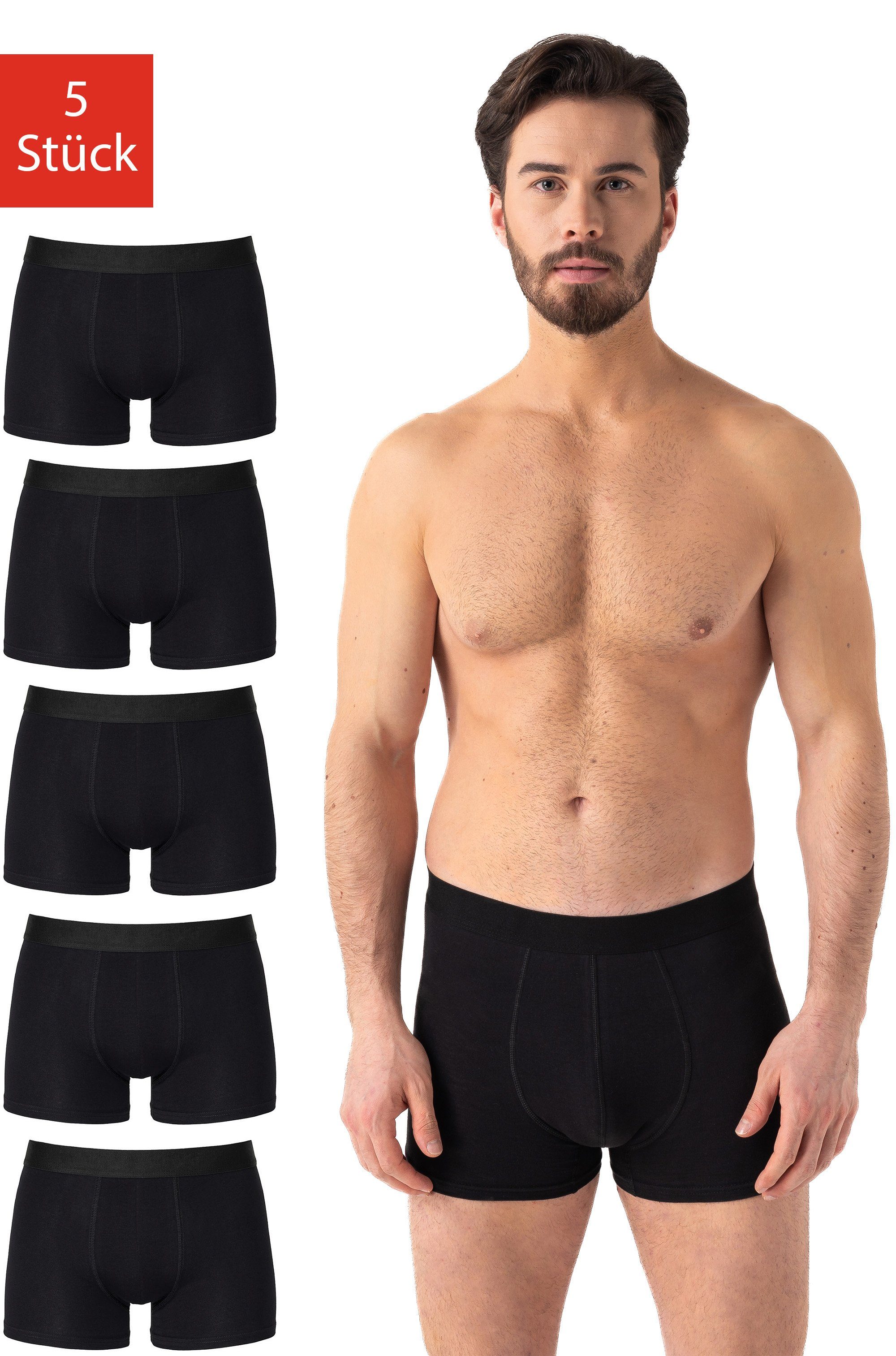 Barrio 13 Boxershorts Herren Retroshorts Unterhosen aus Baumwolle (Packung,  Set, Spar-Pack, 5-St., 5er-Pack) mit Komfortbund, ohne Logo
