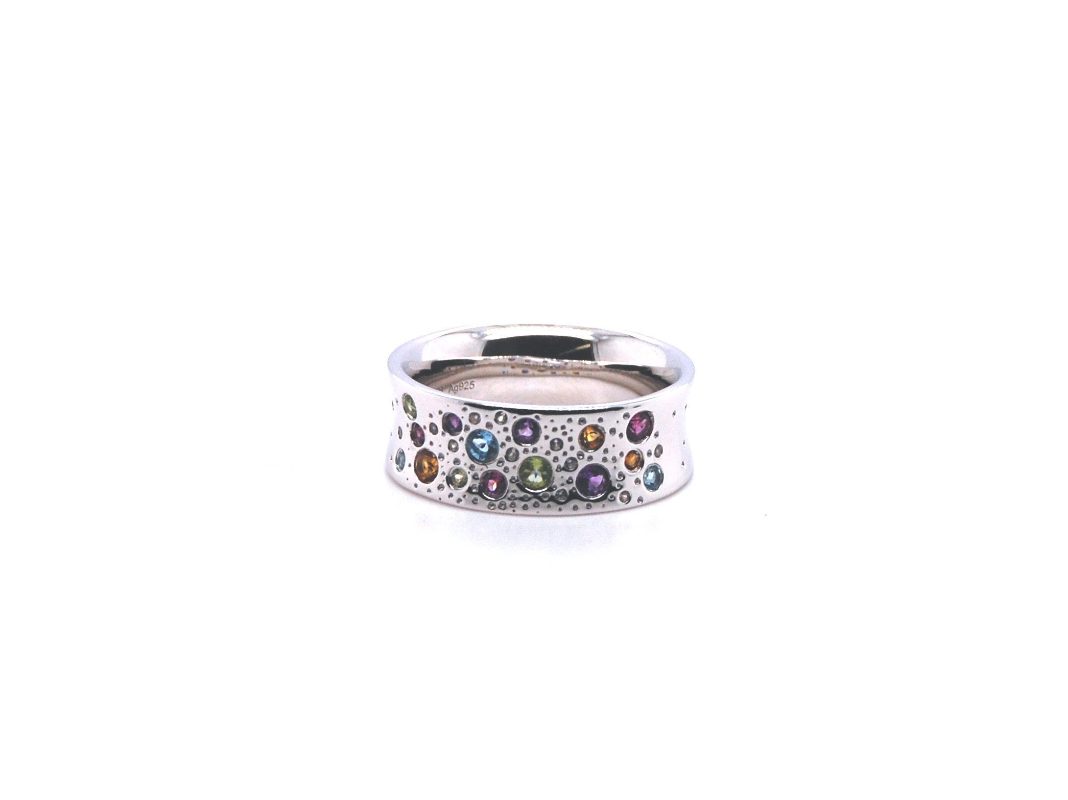 Sogni d'oro Silberring mit Multi-Edelsteinen rhodiniert, Silber 925