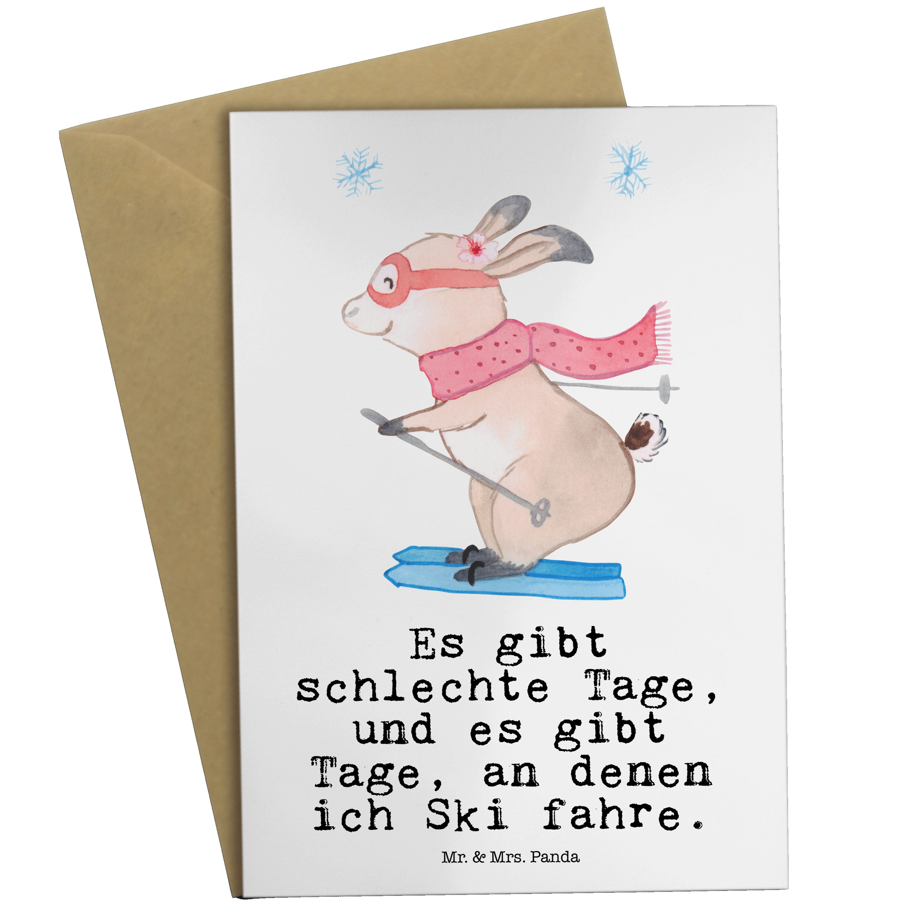 Mrs. Auszeichnung, Glückwu Skifahren & Weiß - Grußkarte Mr. Geschenk, Panda Tage Bär Schenken, -