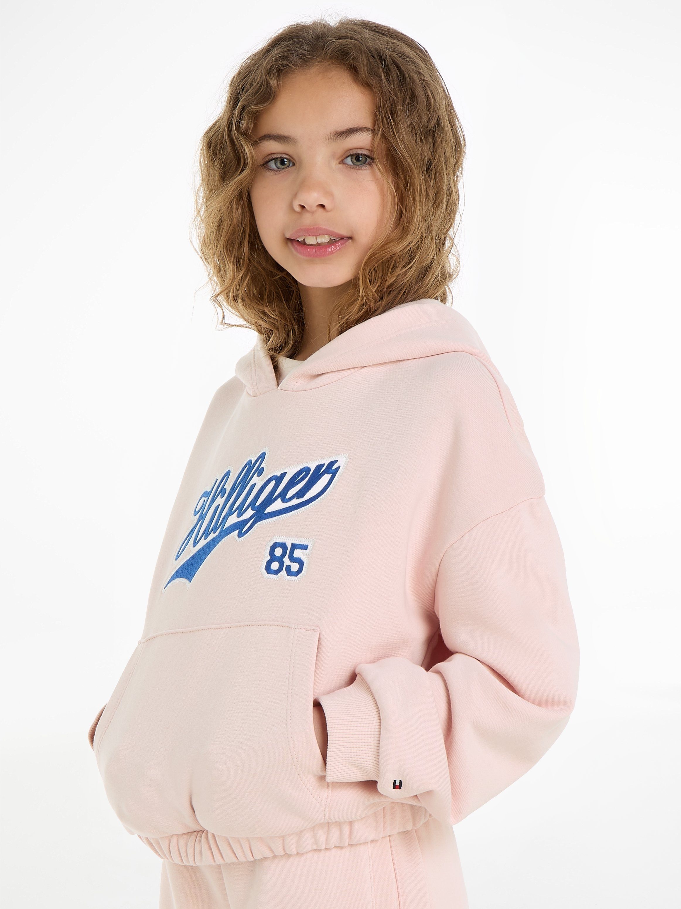 Tommy Hilfiger Kapuzensweatshirt HILFIGER SCRIPT HOODIE mit Logo-Stickerei Whimsy Pink