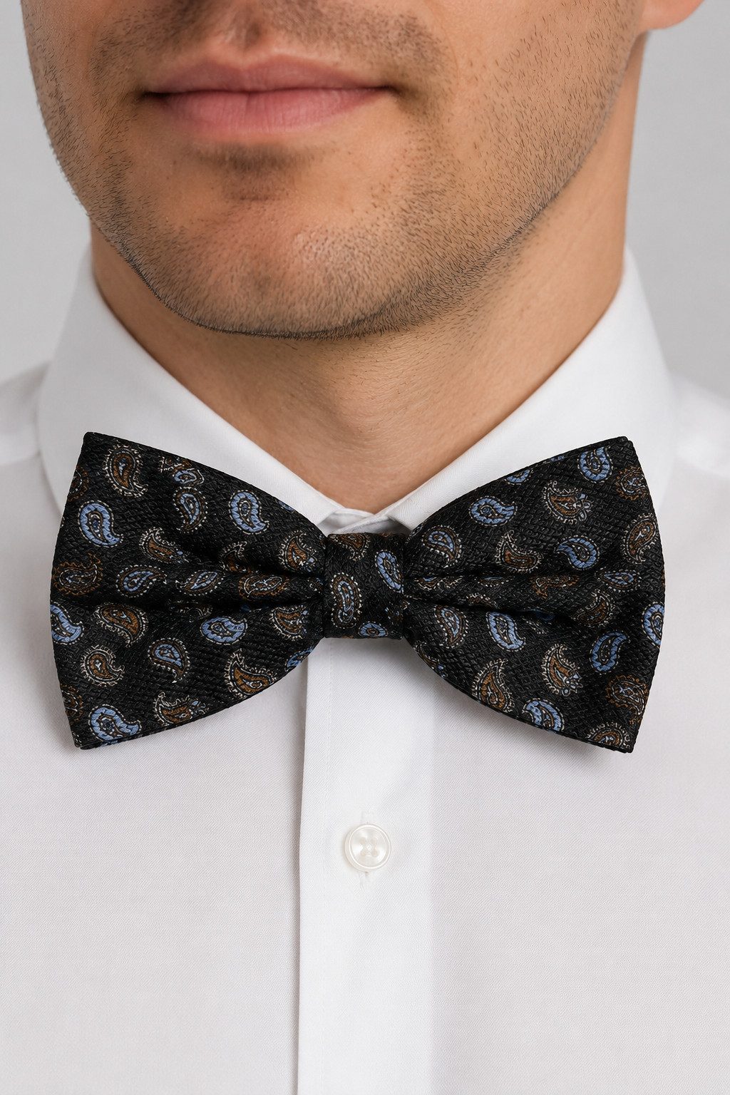 Prince Bowtie Fliege - Fliege Griffbox - Seidenfliege mit Paisley Muster