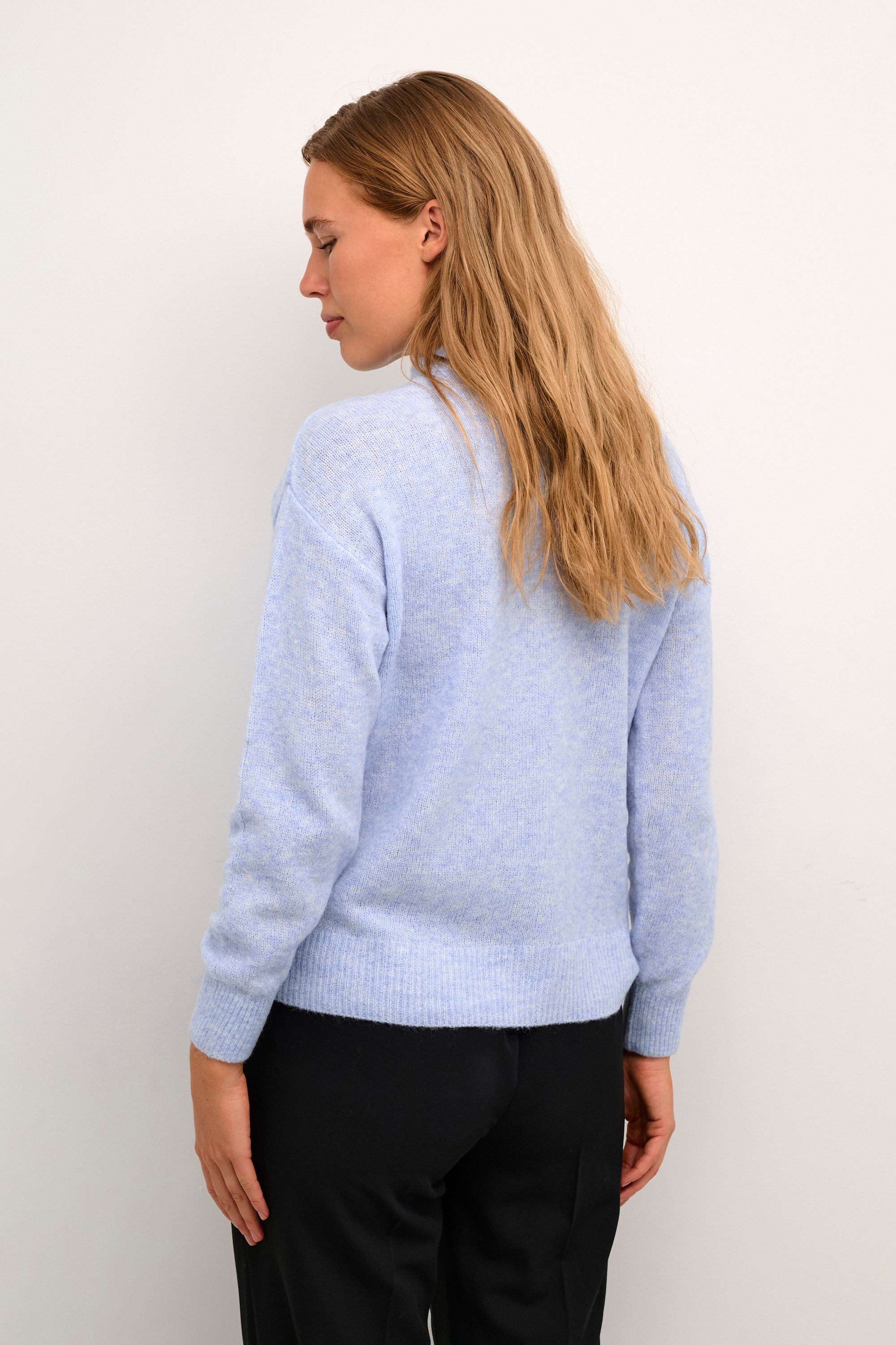 KAFFE Strickpullover Strickpullover KAsia Faded Melange Denim