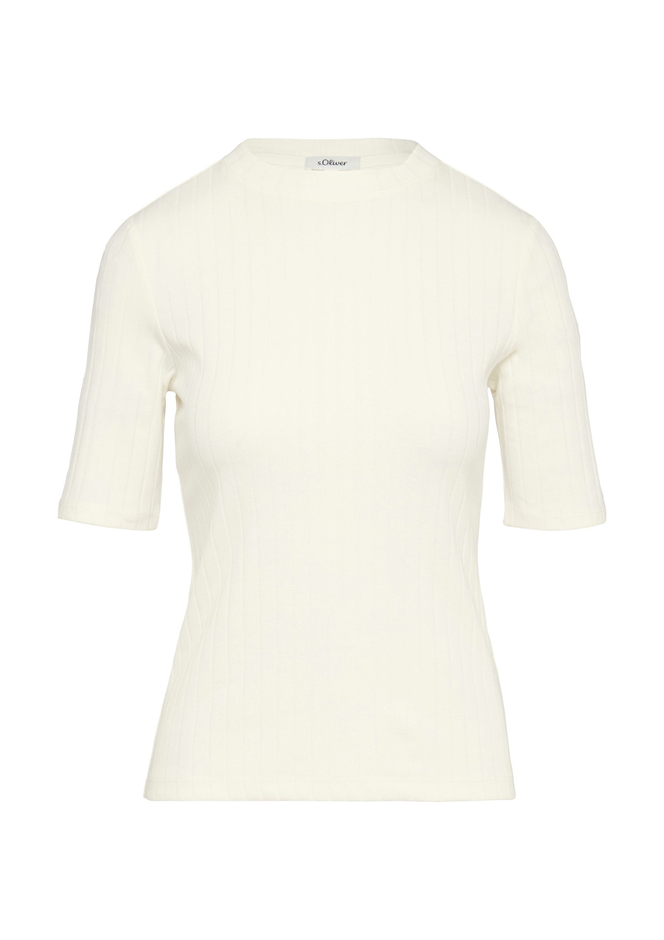 s.Oliver Kurzarmshirt T-Shirt T-Shirt aus Jersey mit Rippstruktur im Slim F günstig online kaufen