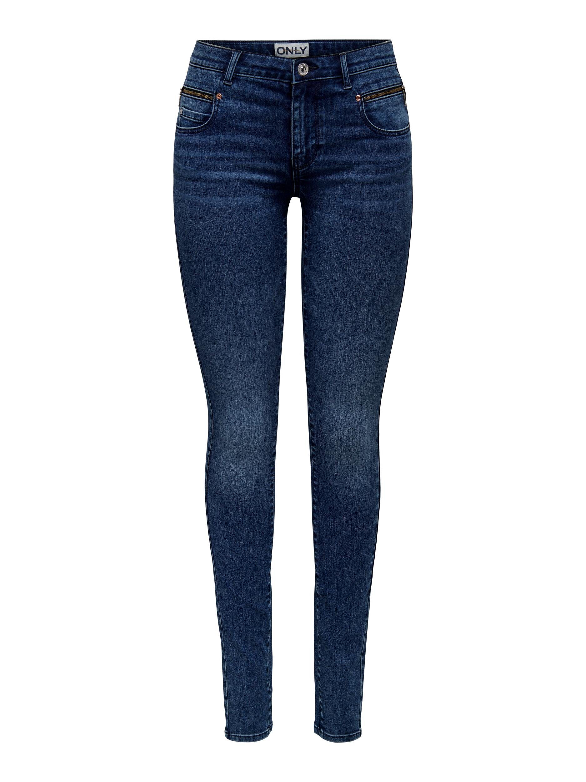 ONLY Skinny-fit-Jeans ONLROYAL DOUB DNM ZIP SKINNY EXT REG