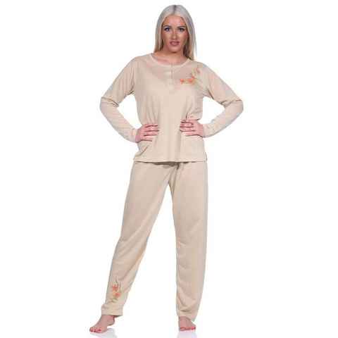 EloModa Pyjama Damen Pyjama langarm zweiteiliger Schlafanzug; M L XL 2XL (2 tlg)