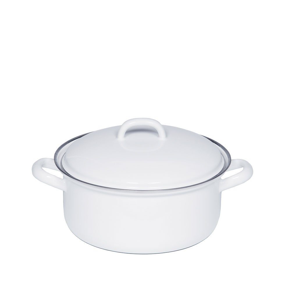 Riess Kasserolle Classic Weiss, Classic Weiß 18 cm / 1,5 L - Emaille
