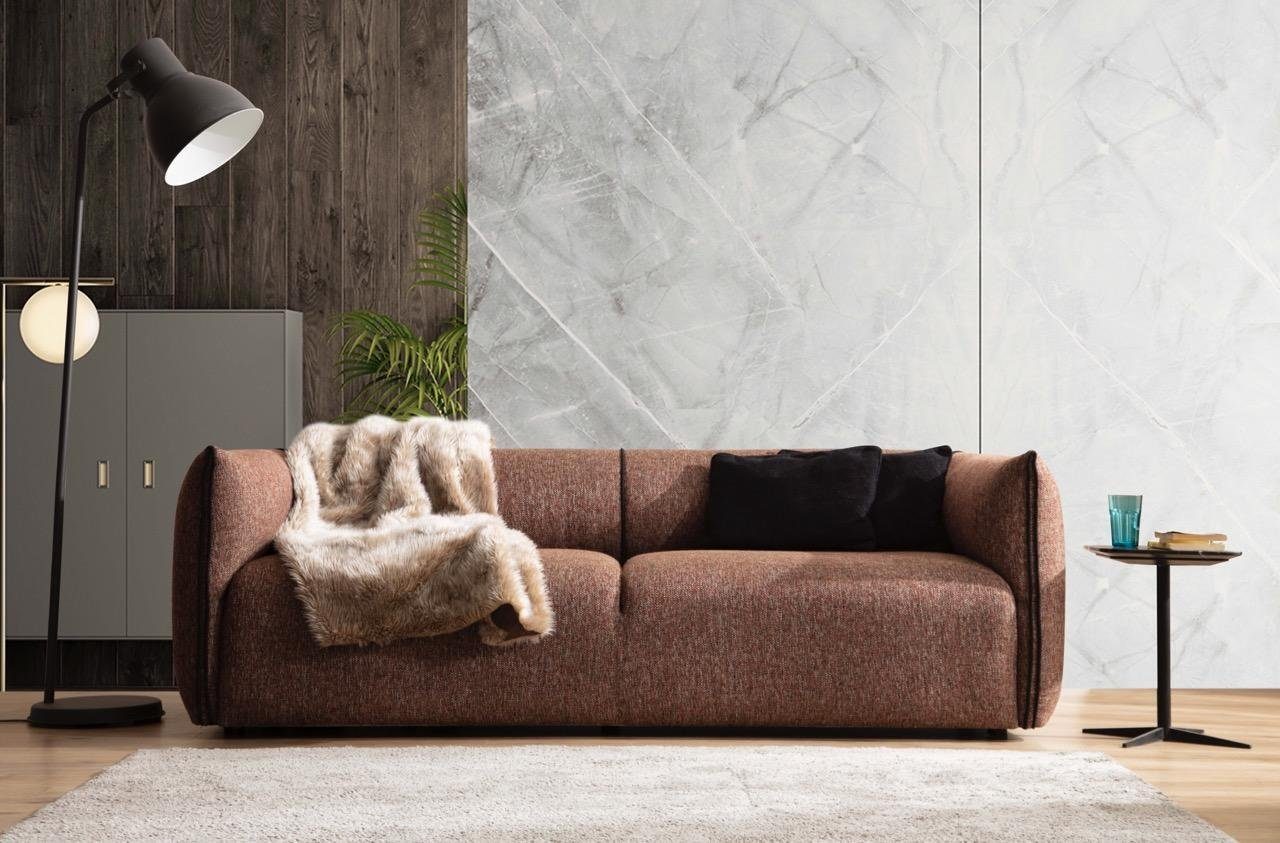 JVmoebel 4-Sitzer Sofa 4-Sitzer Polster Couch Textil Sofas Design Möbel braun neu Luxus, 1 Teile, Made in Europa