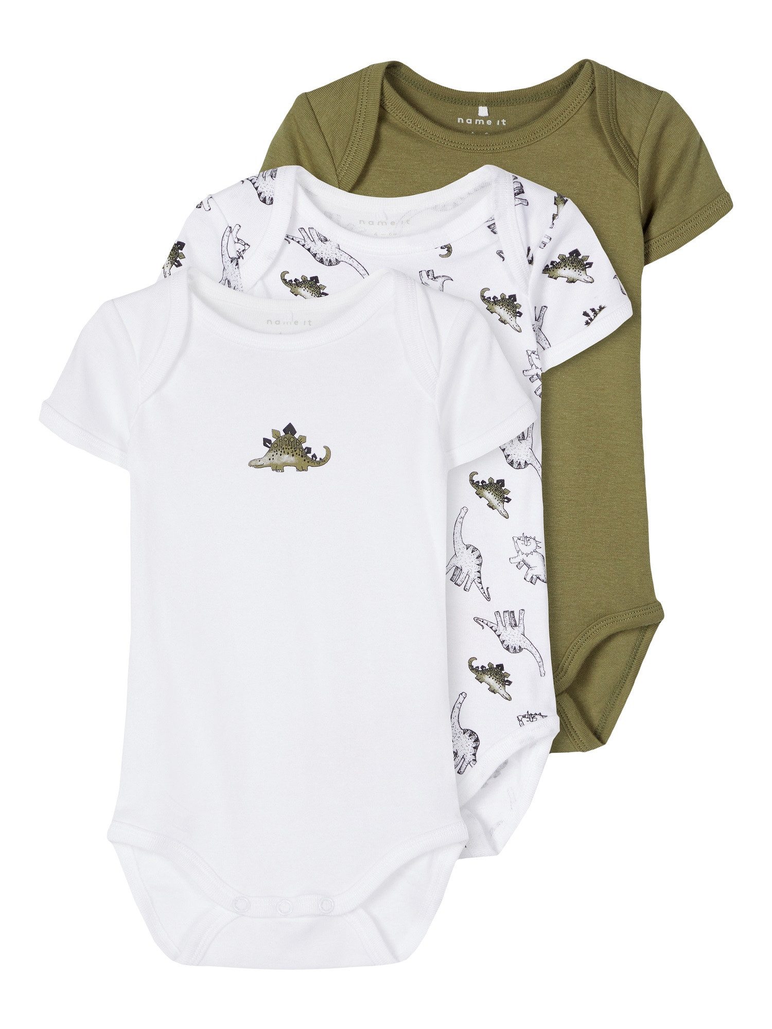 Kurzarmbody Unisex kurzarn Baby Bodys "Dino" Loden Green-68