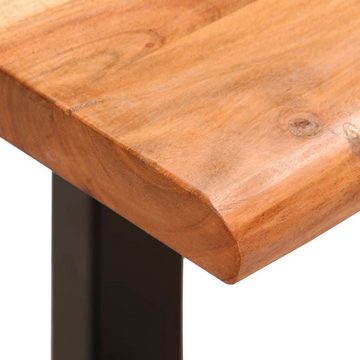 vidaXL Sitzbank Sitzbank mit Naturkanten 110 cm Akazie Massivholz und Stahl