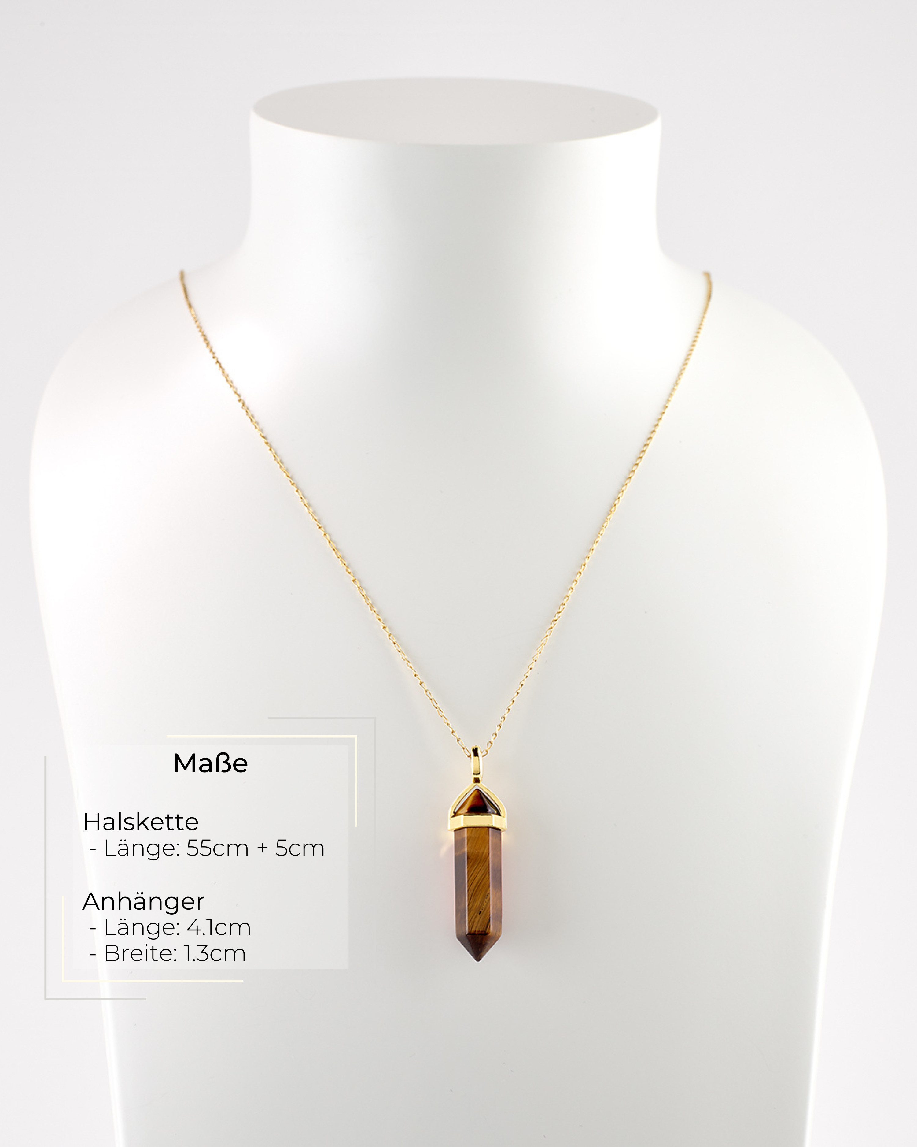 LAVISA Kette mit Anhänger Edelstein Halskette Obelisk gold Naturstein Krist günstig online kaufen