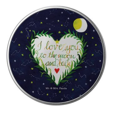Mr. & Mrs. Panda Aufbewahrungsdose Love u to the moon & back - Geschenk, Keksdose, Spruch Hochzeitstag, (1 St), Hochwertige Qualität