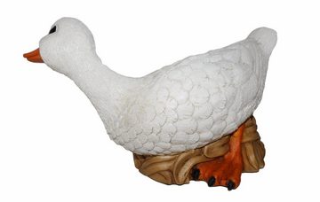 Castagna Tierfigur Deko Figur Gans Tierfigur weiße Gänsefigur Vogel sitzend Kollektion Castagna aus Resin B 33,5 cm