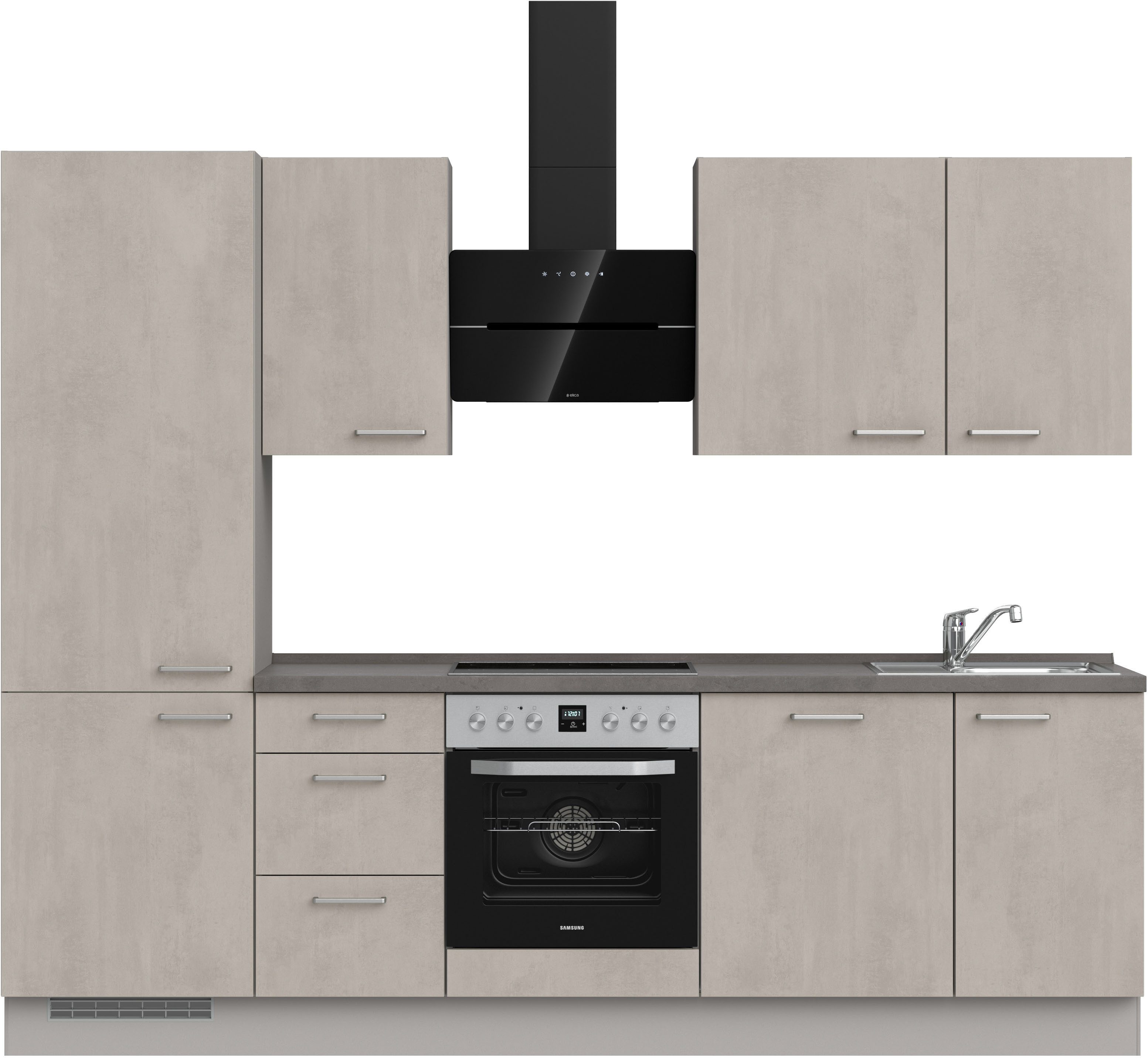 nobilia® Küchenzeile "Riva II", NEU: individuell anpassbar mit gratis Profi-Beratung, vormontiert, Breite 270 cm, Ausrichtung wählbar, wahlw. mit E-Geräten