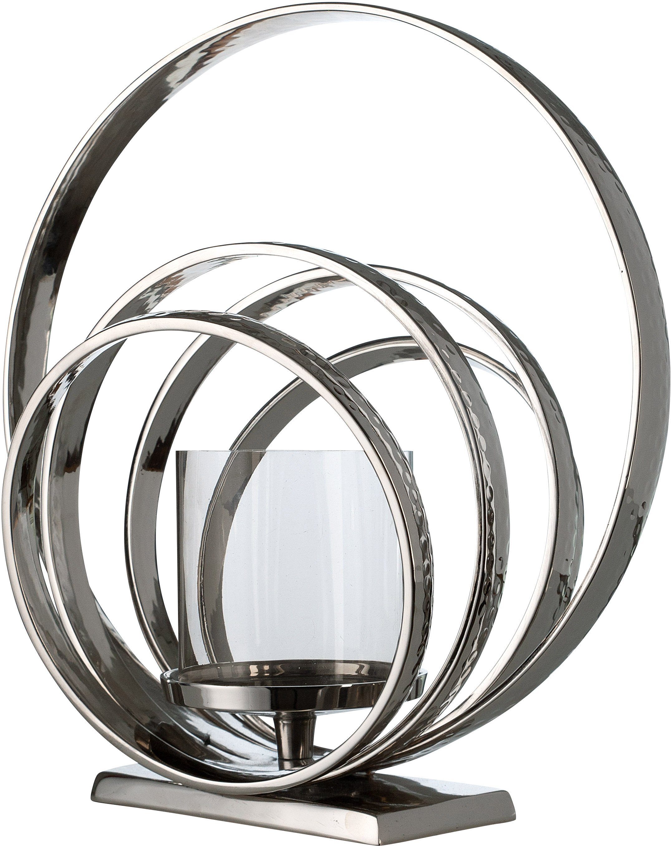 GILDE Kerzenhalter »Ringe« (1 Stück), Kerzenleuchter aus Aluminium, Höhe ca. 46 cm-Otto