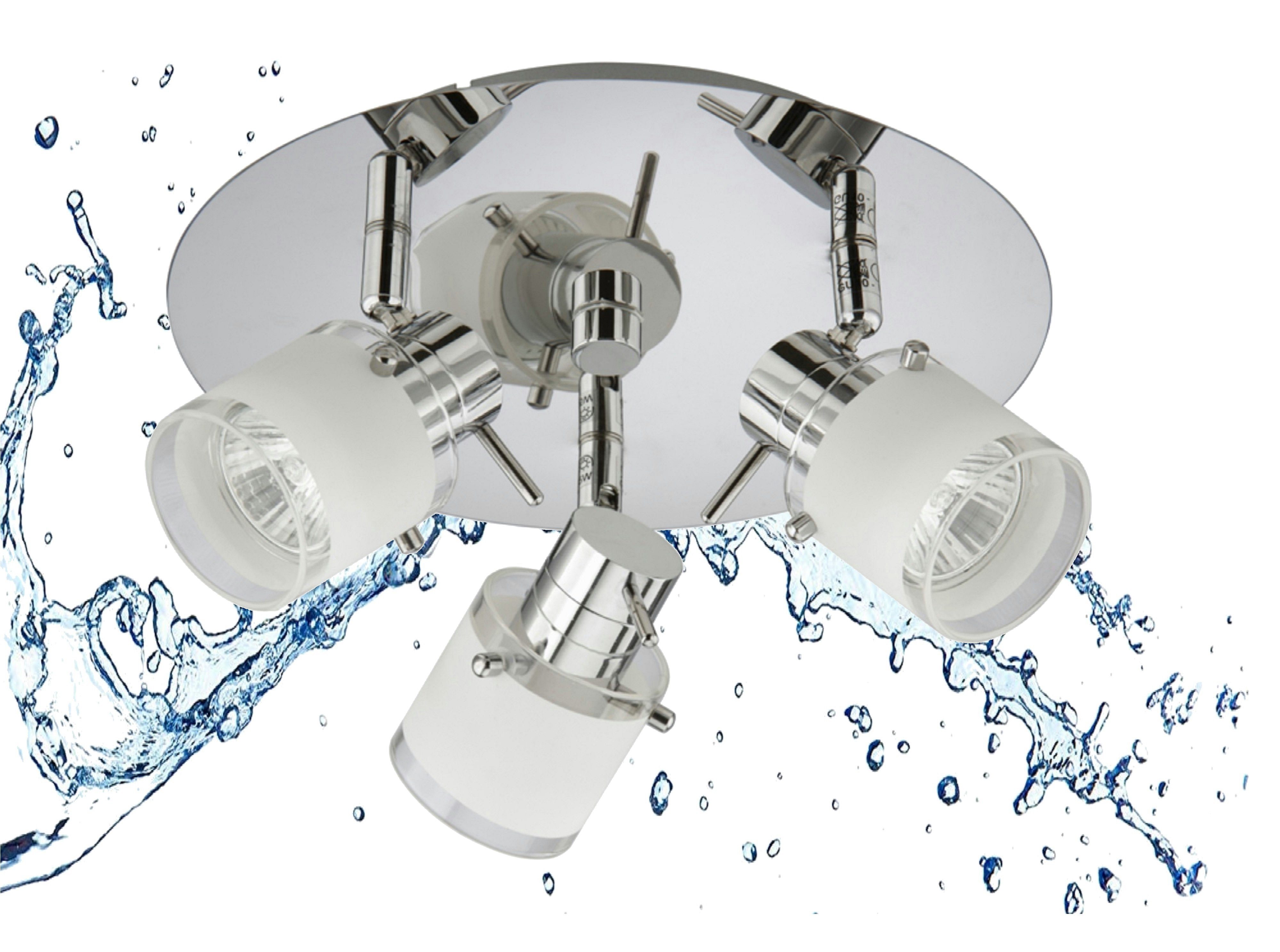 TRANGO LED Deckenleuchte, 3-flammig 1006R-6KSD LED Badleuchte IP44 *RONNY* günstig online kaufen