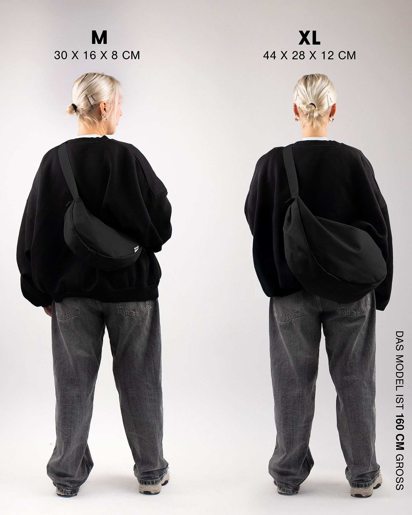 SONS OF ALOHA Umhängetasche Umhängetasche Moon Bag Cross-Body Bag schwarz, Umhängetasche, Moon Bag HOKU M, recyceltes PET, schwarz