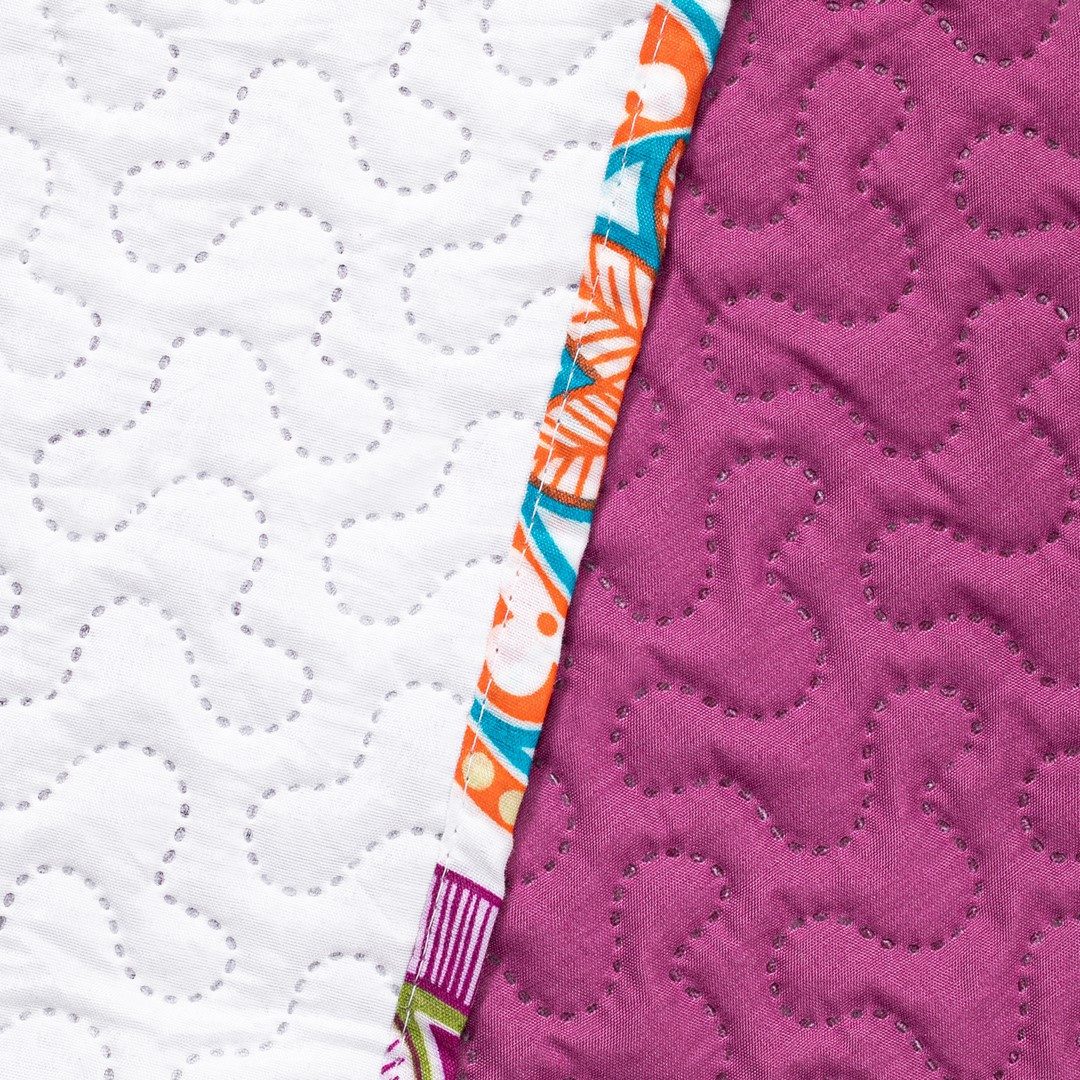 DecoKing Tagesdecke Bettüberwurf Tagesdecke mit Wendedesign Abstrakt Blumen Colors Luxus, Wendedesign – Bild 5 von 5