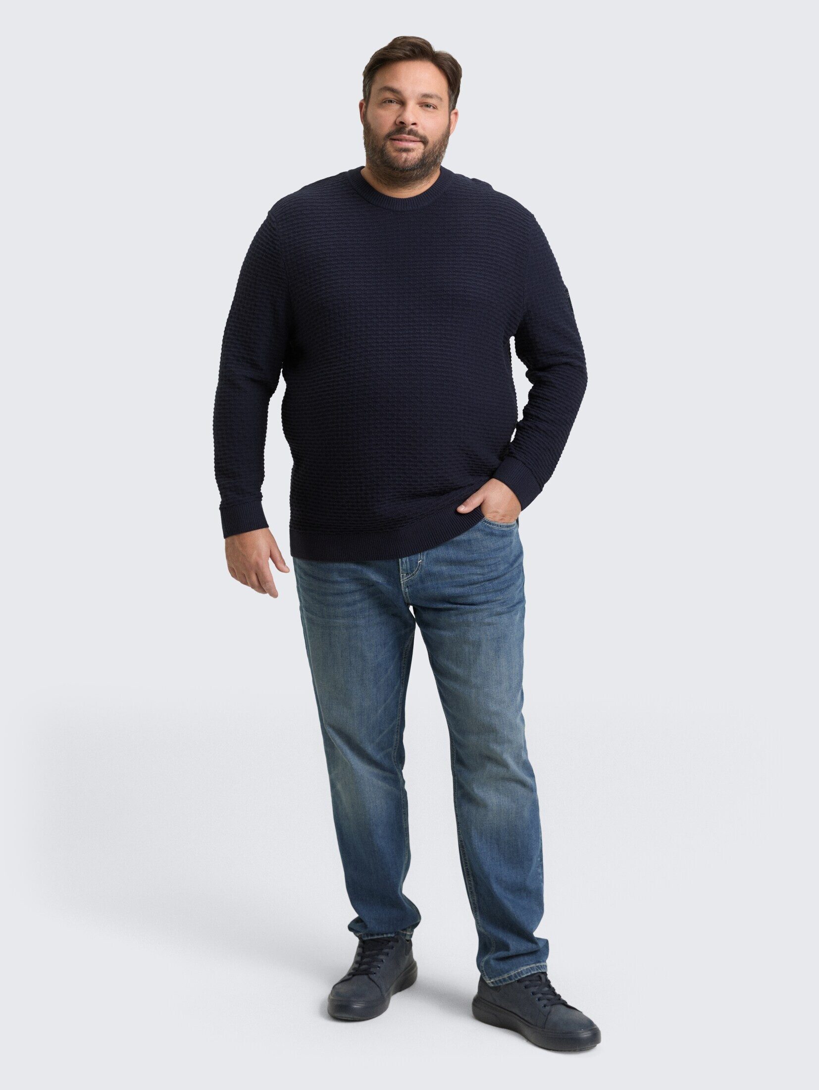 TOM TAILOR PLUS Strickpullover Pullover & Strickjacken Plus Size - Strickpullover mit Rundhalsausschnitt
