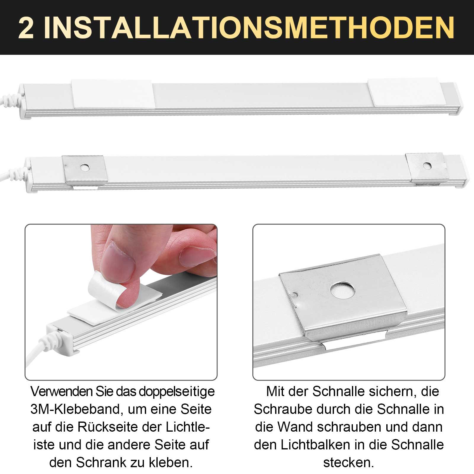 MUPOO LED Unterbauleuchte Unterbauleuchte Küche LED mit Bewegungsmelder, Schrankbeleuchtung USB
