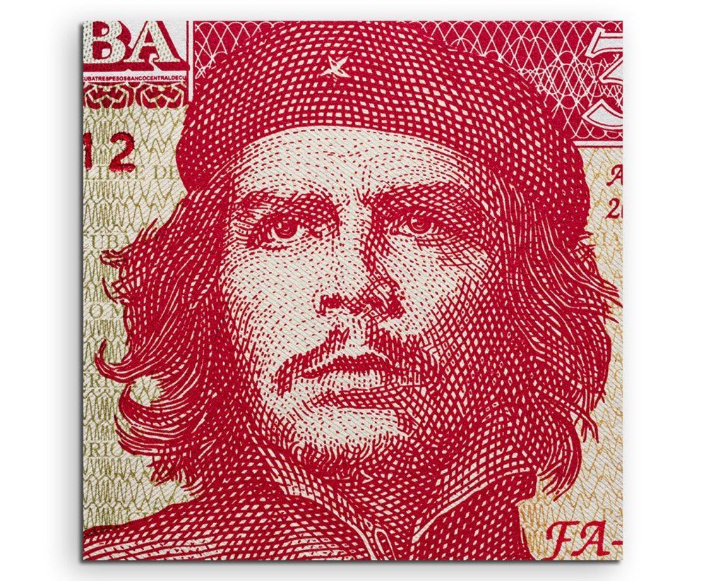 Sinus Art Leinwandbild Ernesto Che Guevara Portrait auf kubanischem Geldschein auf Leinwand