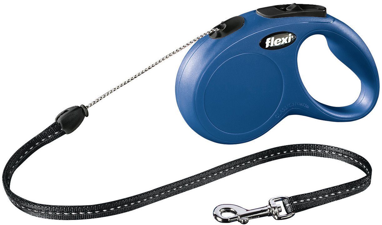 Hundeleinen-Führungsstange Flexi Hundeleine New Classic S blau, Seil