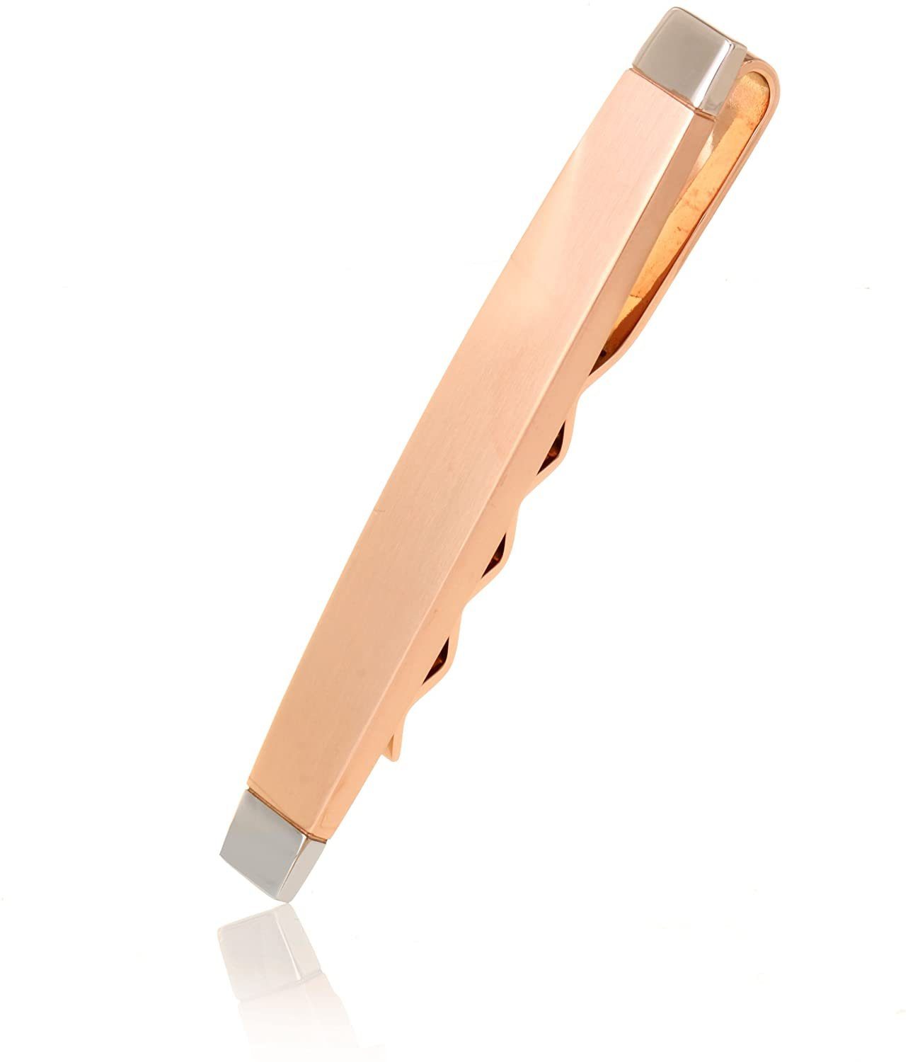 Karisma Krawattennadel Karisma Hochwertige Herren Edelstahl 316L Krawattennadel, Krawatten klammer / Tie Clip Rosé-Gold Beschichtet TG150-002-W