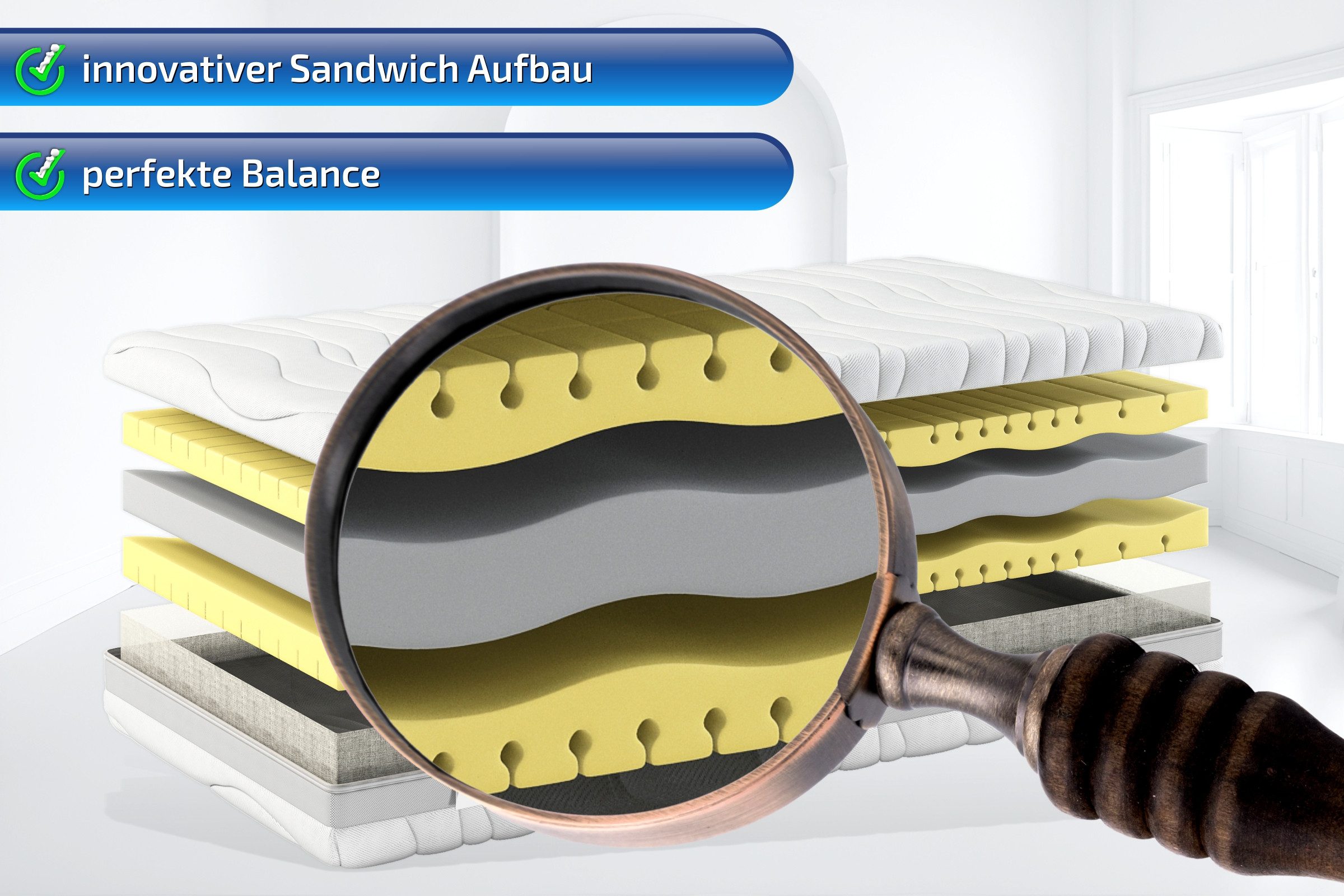 Kaltschaummatratze Terramed Premium Matratze mit extra hohem Raumgewicht 9 Liege Zonen, Matratzen Perfekt, 23 cm hoch, Premium Kaltschaumkern mit hohem Raumgewicht