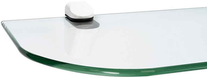 ib style Wandregal Glasregal 6mm klar 60 x 15 cm + Clip CUCALE Weiß, Glasboden aus ESG-Sicherheitsglas - Wandregal