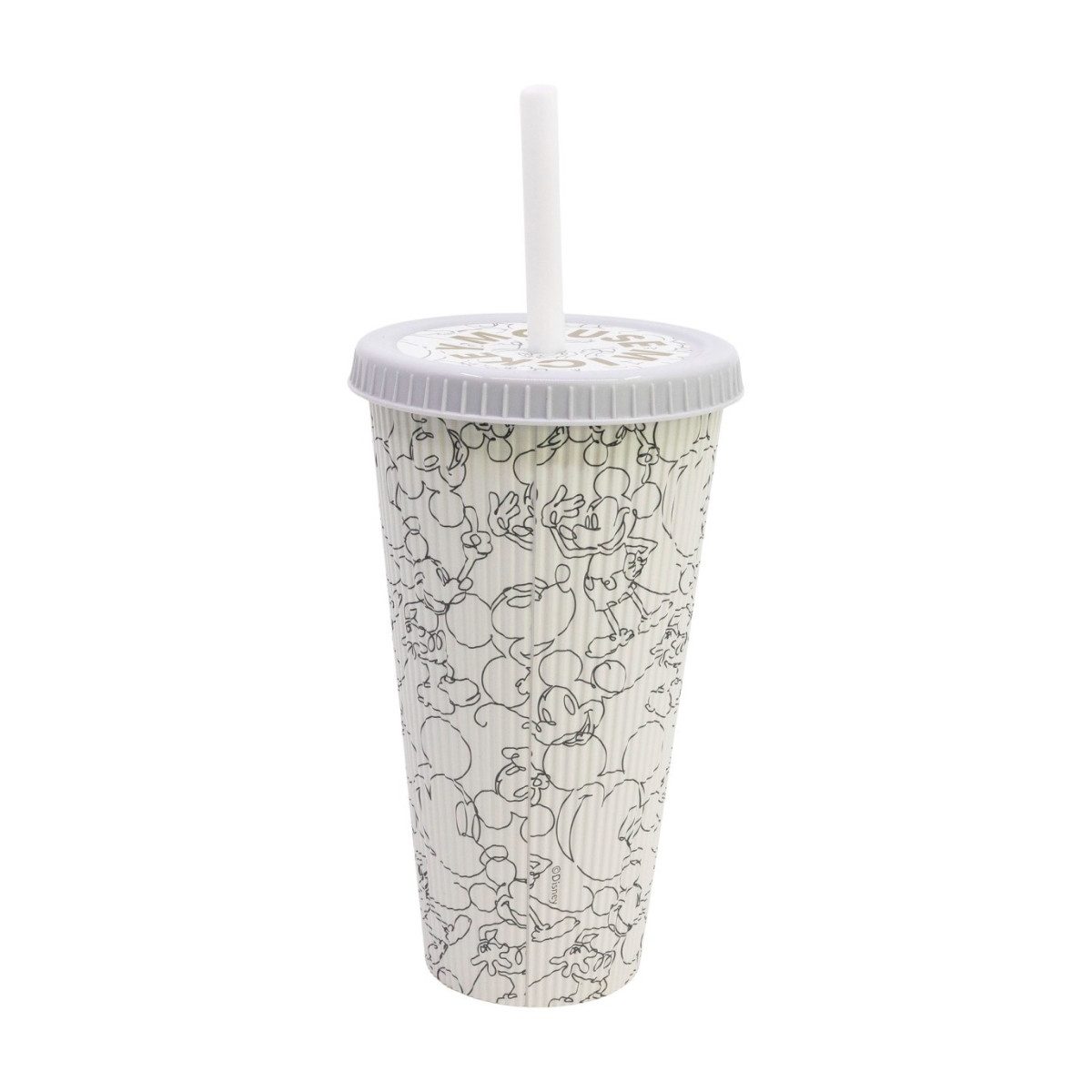 Disney Mickey Mouse Mehrwegbecher 790 ml mit strukturierter Oberfläche und Deckel für unterwegs