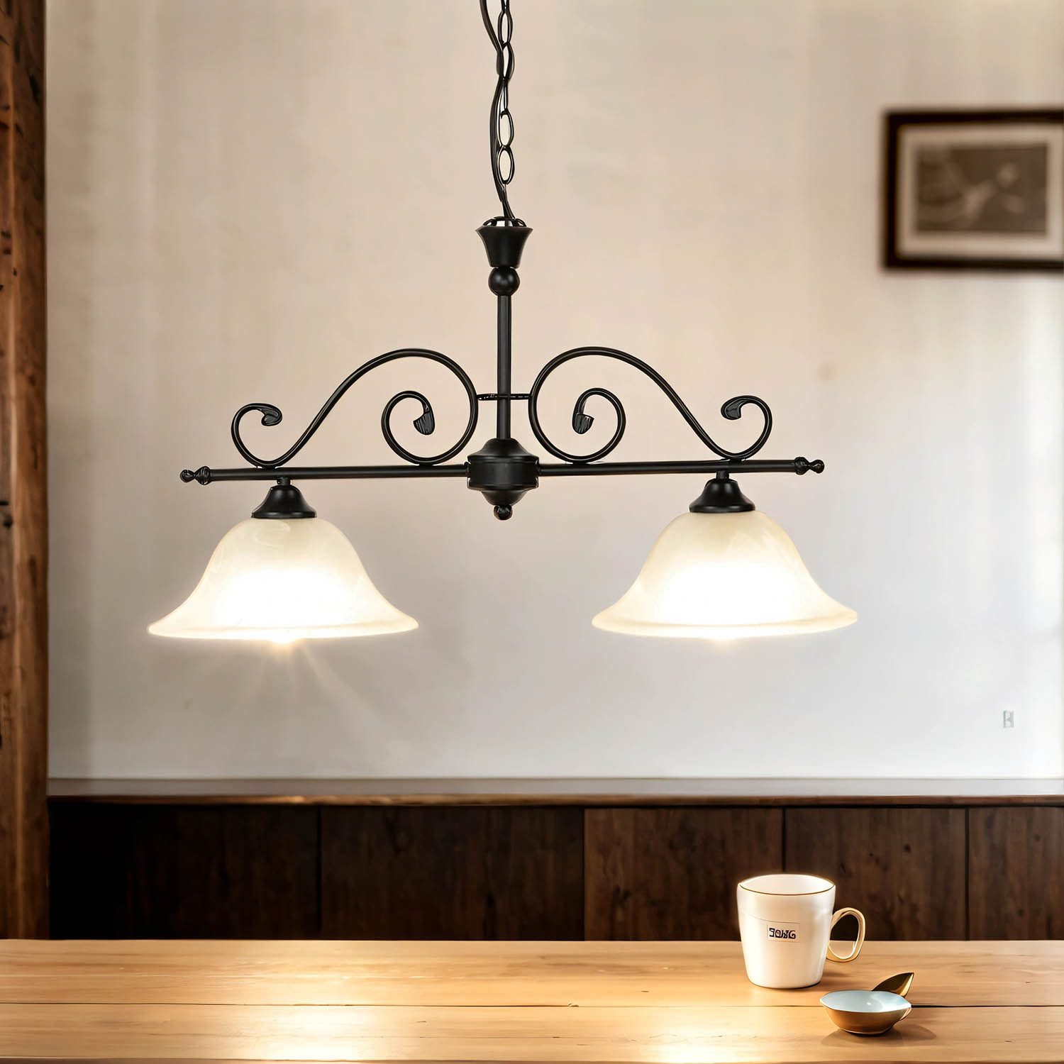 Licht-Erlebnisse Pendelleuchte DOROTHEA, ohne Leuchtmittel, Hängelampe im L günstig online kaufen