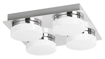 Rabalux LED Deckenspots "Hilary" Metall, silber, 20W, neutralweiß, 1600lm, 280x280mm, mit Leuchtmittel, neutralweiß